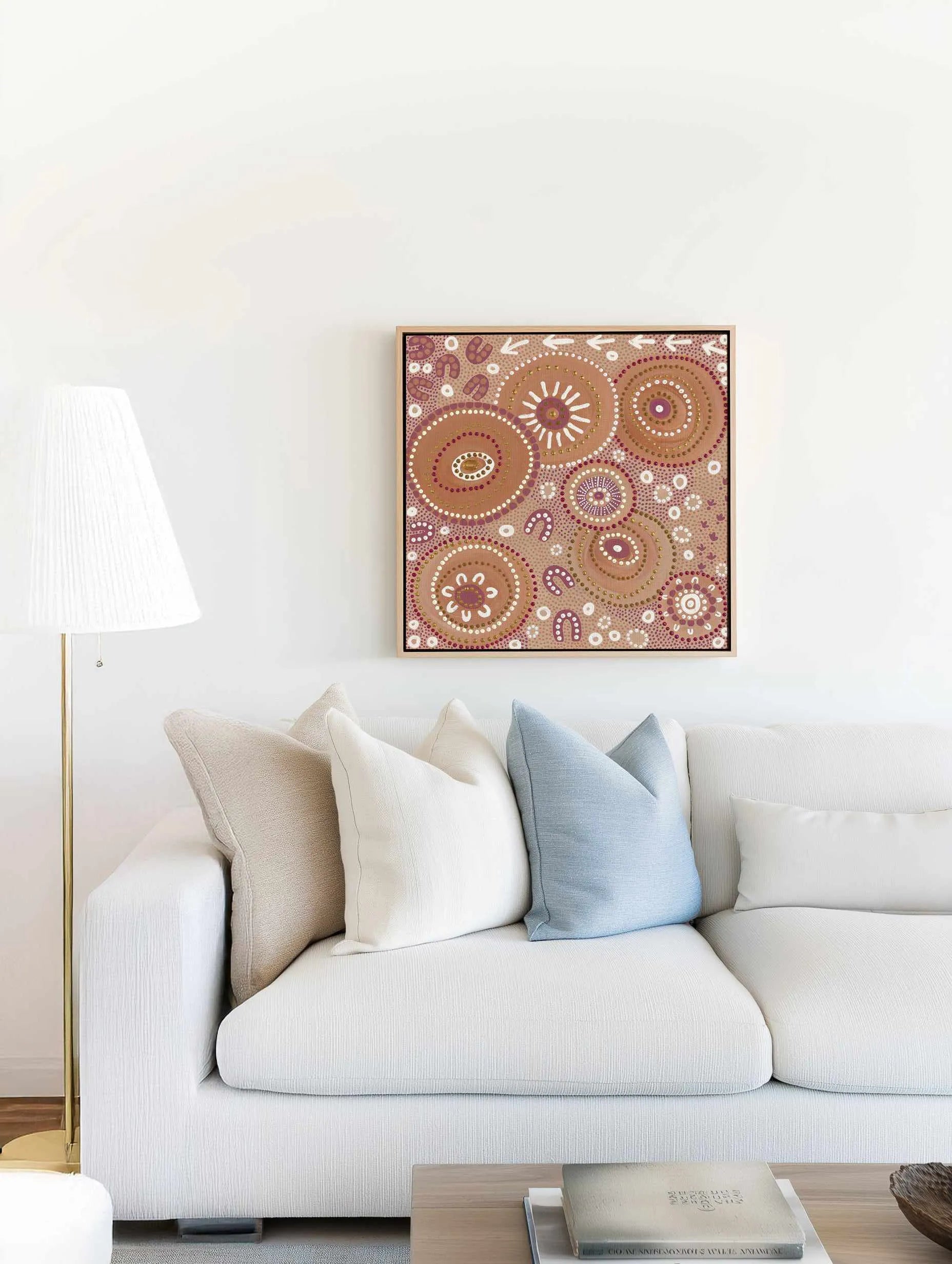 Living on Country by Domica Hill | Framed Canvas Art Print from Olive et Oriel where you can shop wallpaper and artworks online