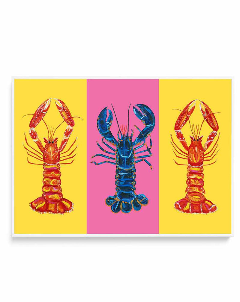 Lobster Langoustines Pop Art 2 by Alice Straker | Framed Canvas Art Print