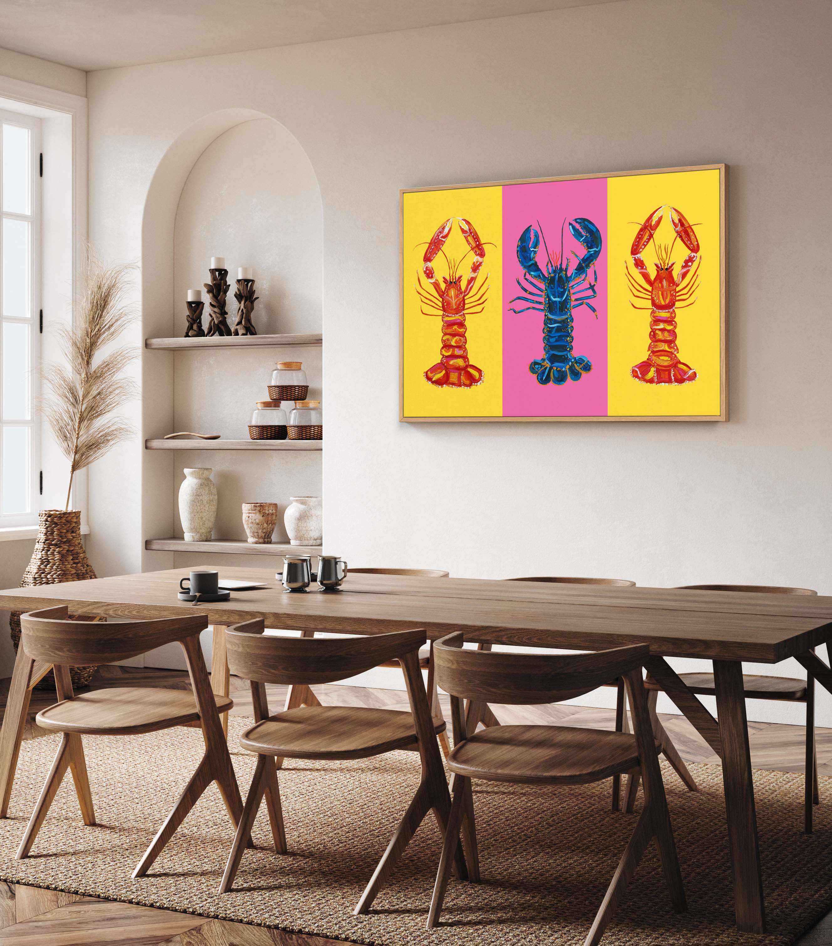 Lobster Langoustines Pop Art 2 by Alice Straker | Framed Canvas Art Print