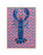 Lobster On Zigzag by Alice Straker | Framed Canvas Art Print