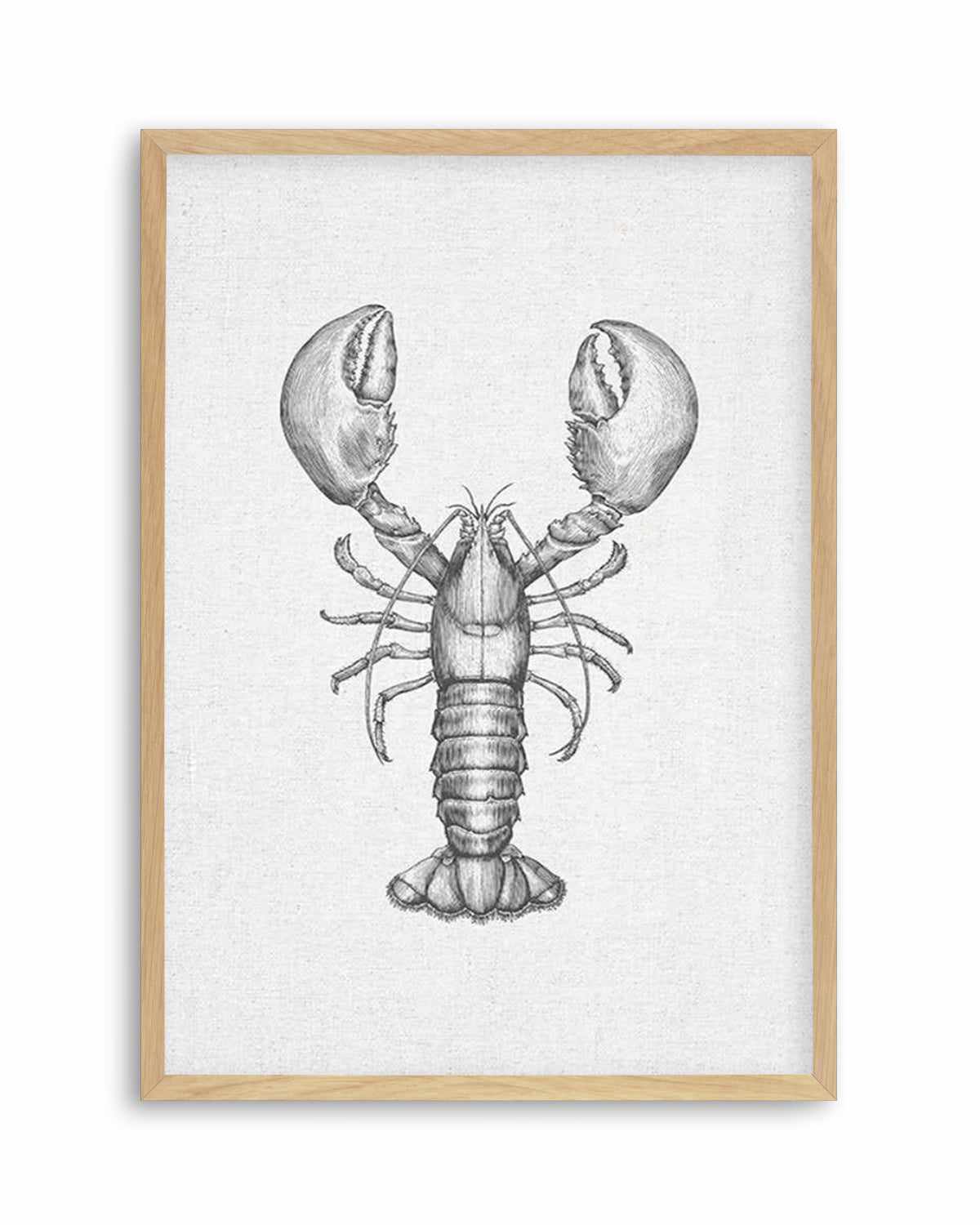 Lobster on Linen Art Print