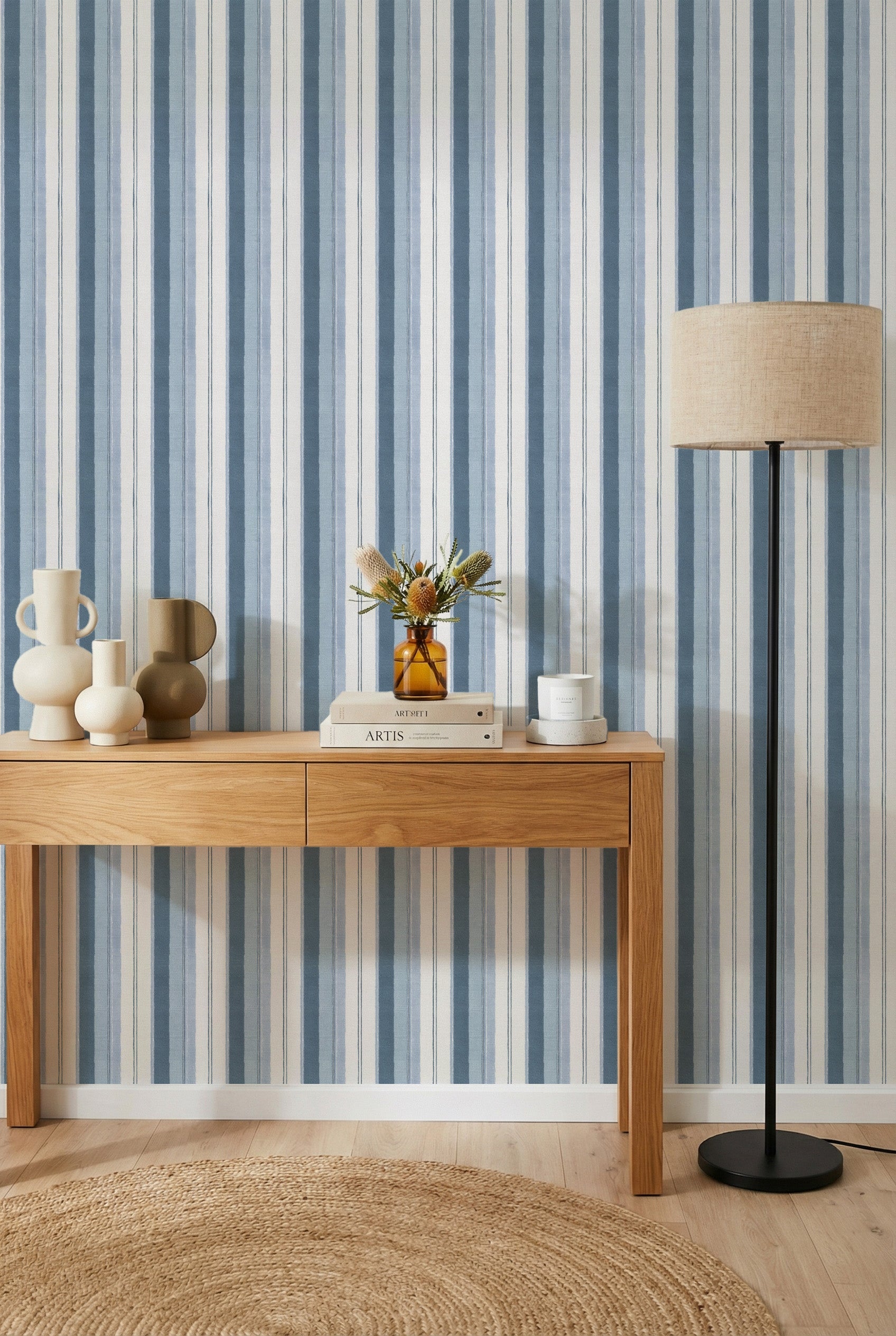 Loire Valley Stripe Wallpaper from Olive et Oriel where you can shop wallpaper and artworks online
