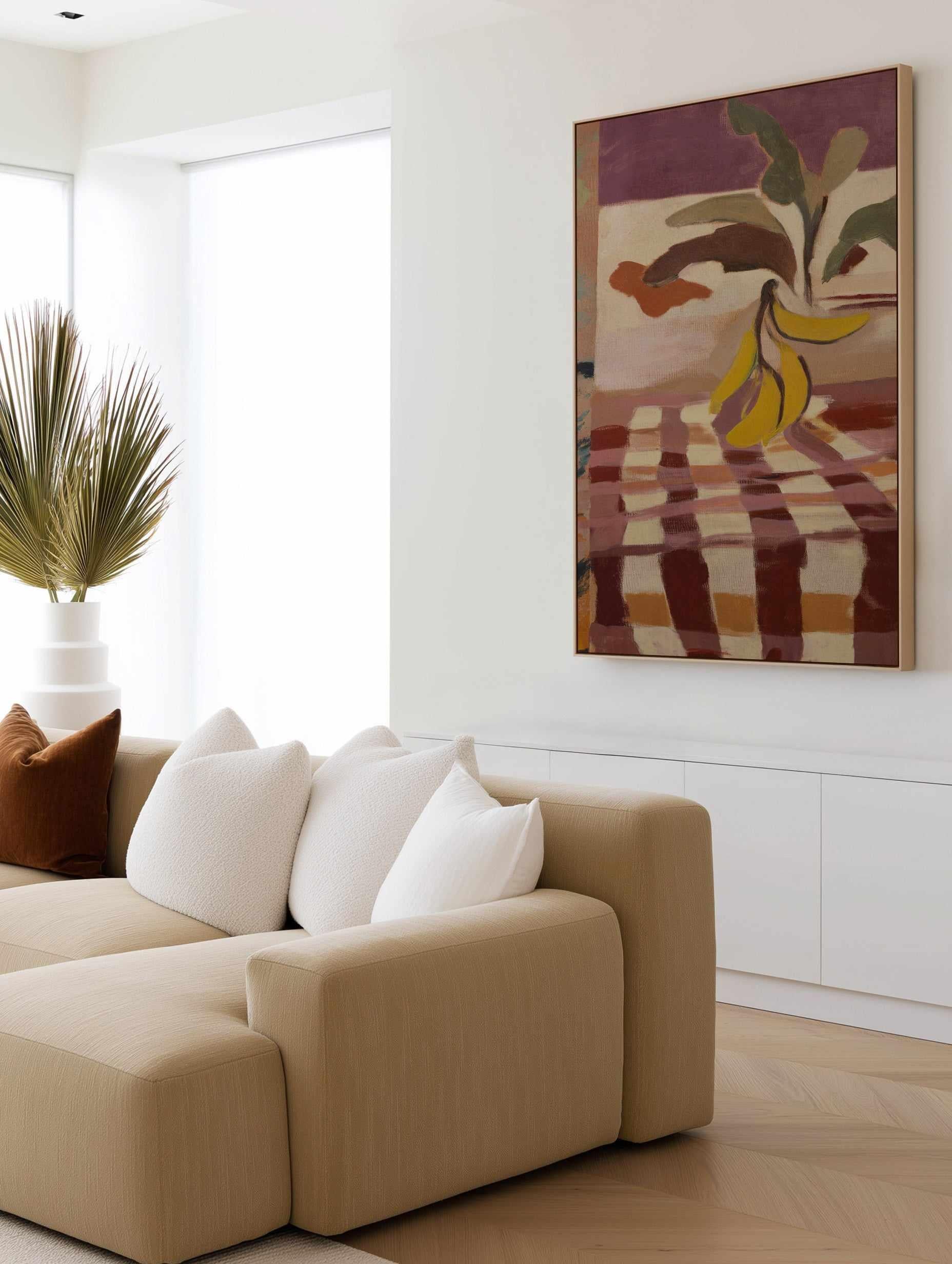 Lolita in Check | Framed Canvas Art Print from Olive et Oriel where you can shop wallpaper and artworks online