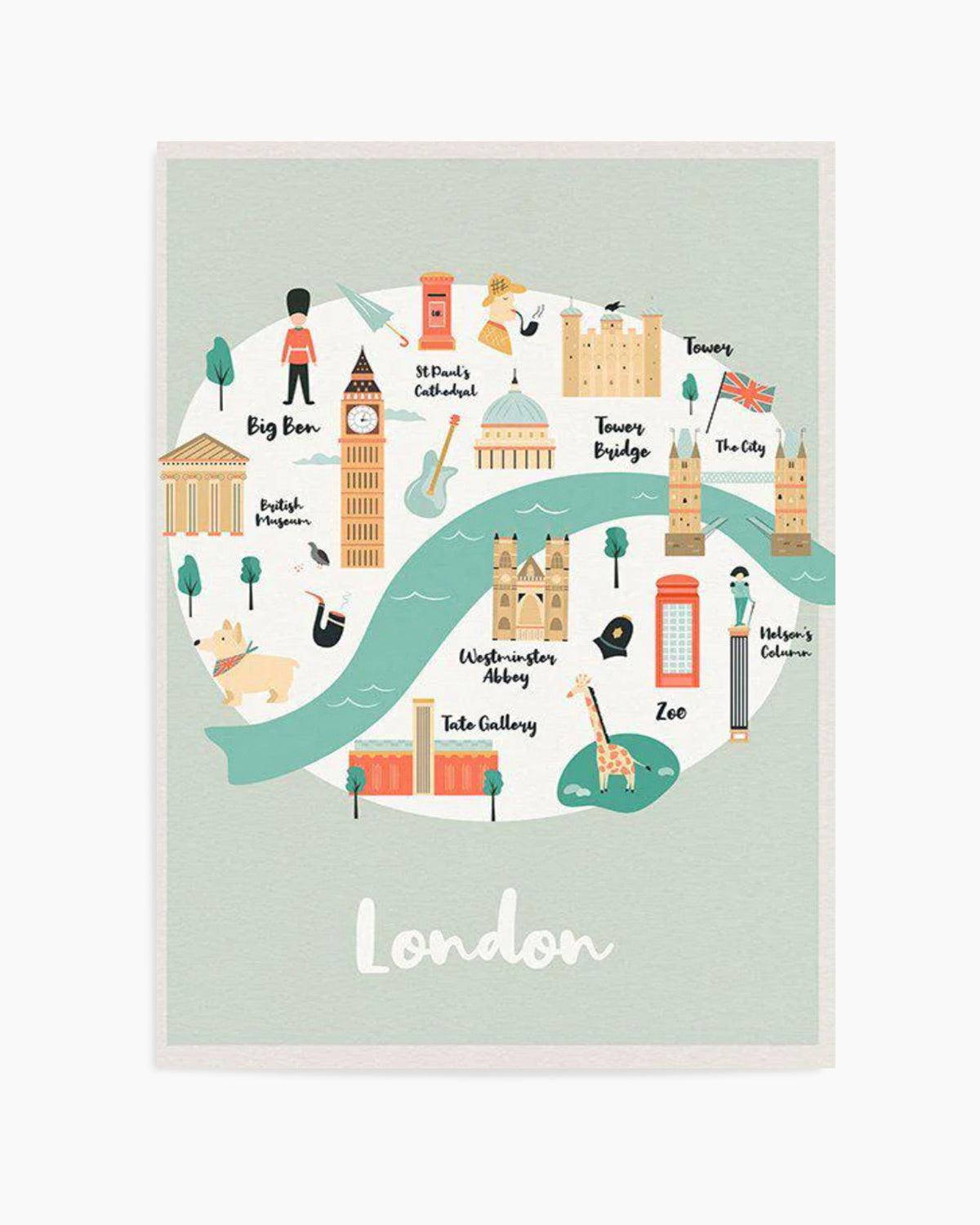 London Map Illustration Art Print