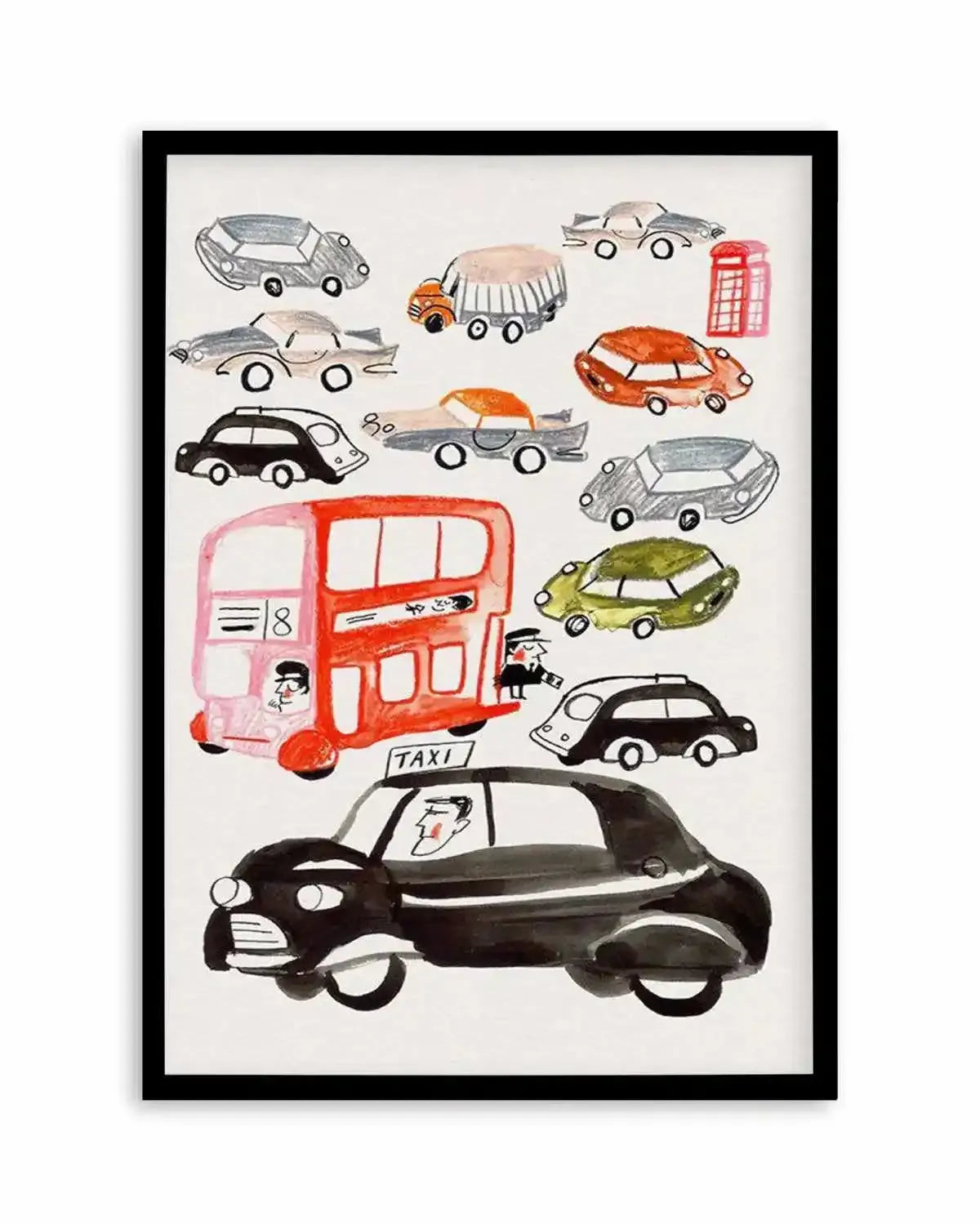 London Traffic Art Print from Olive et Oriel where you can shop wallpaper and artworks online