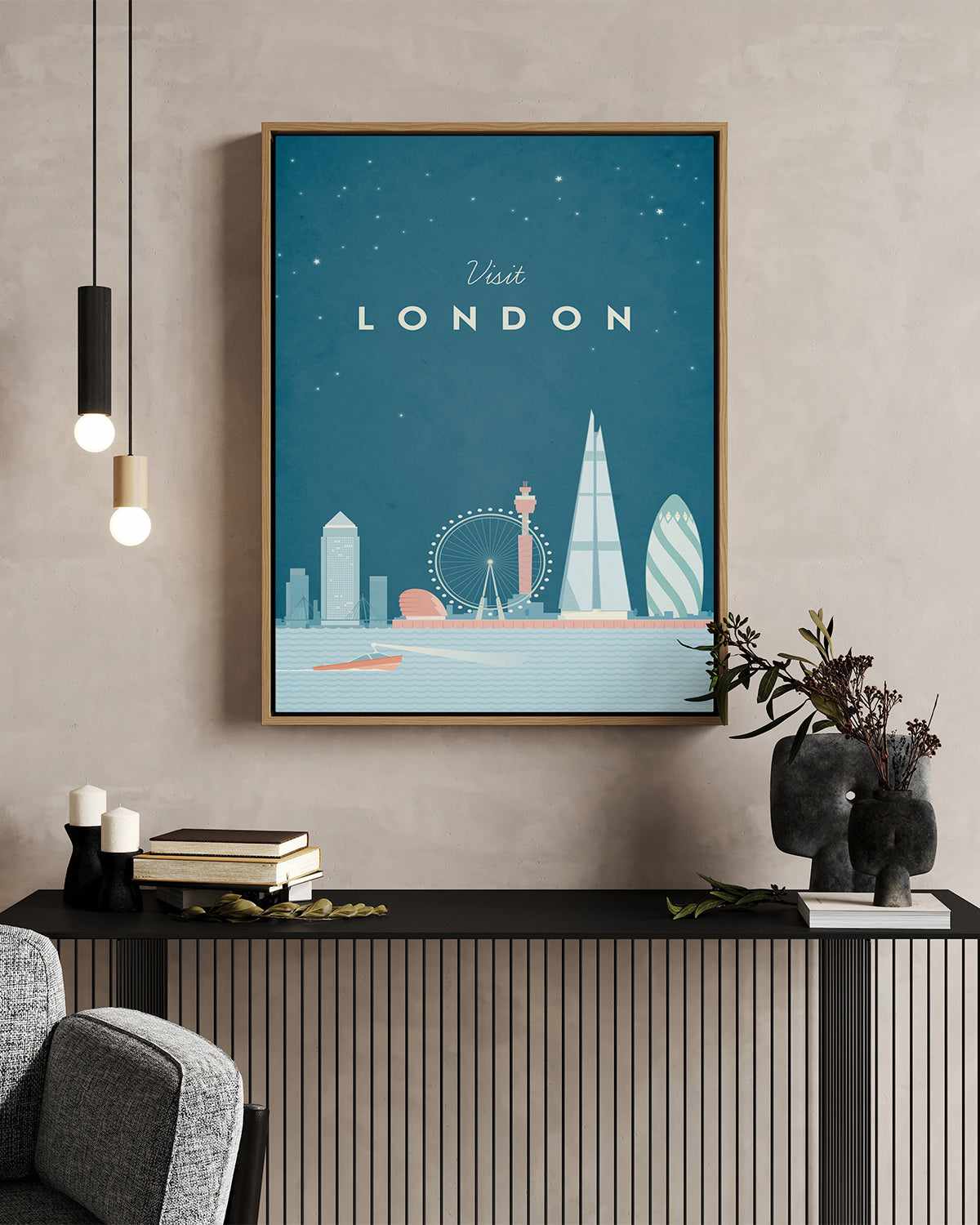 London by Henry Rivers | Framed Canvas Art Print