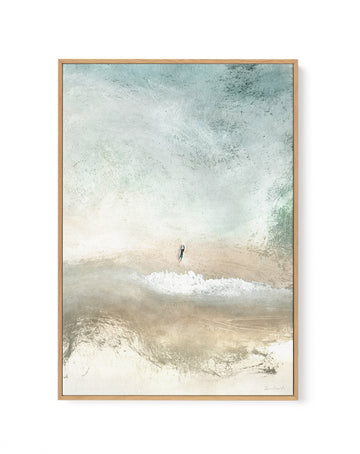 Lone Surfer by Dan Hobday | Framed Canvas Wall Art