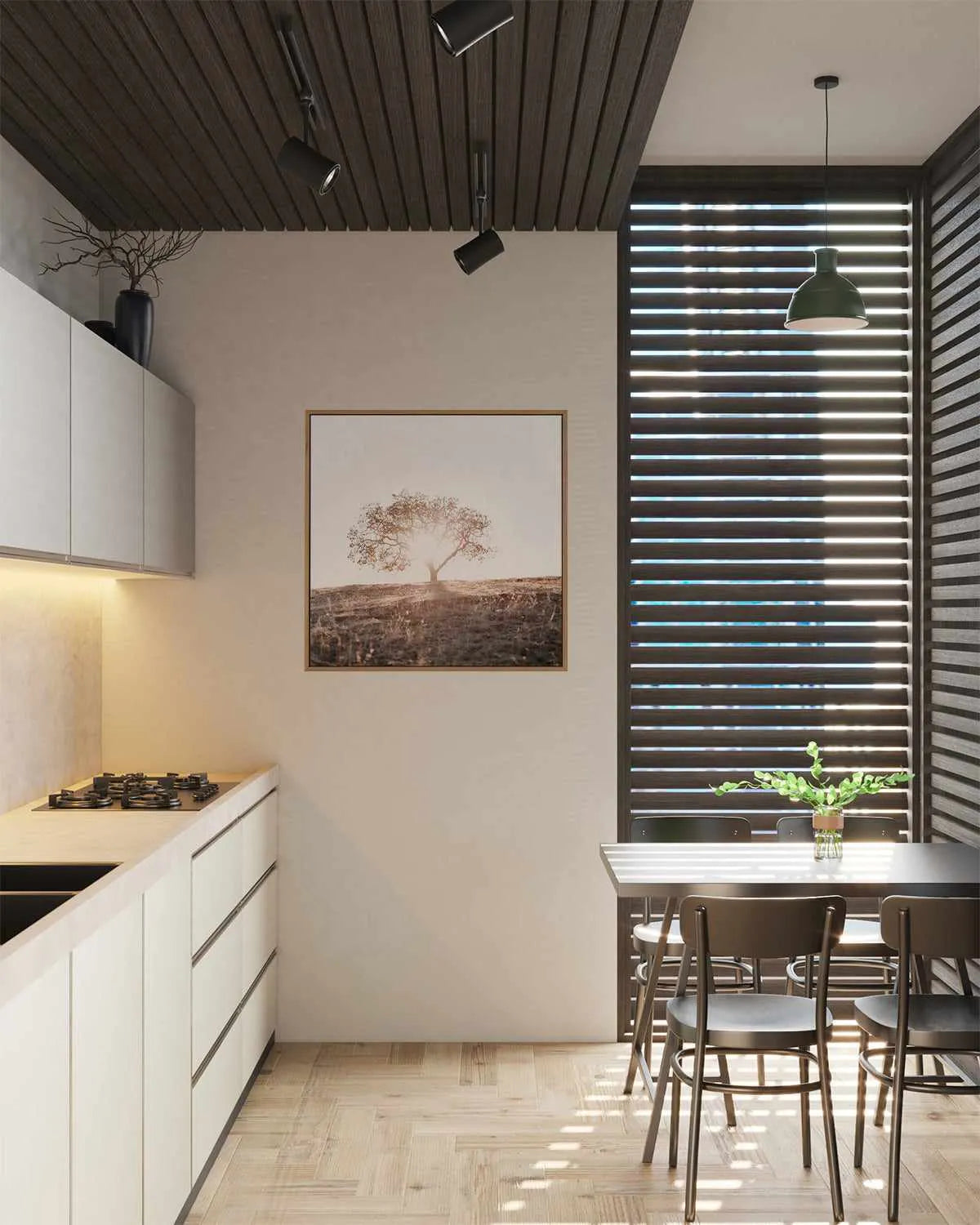 Lone Tree Hill SQ by Caleb Morris | Framed Canvas Art Print from Olive et Oriel where you can shop wallpaper and artworks online