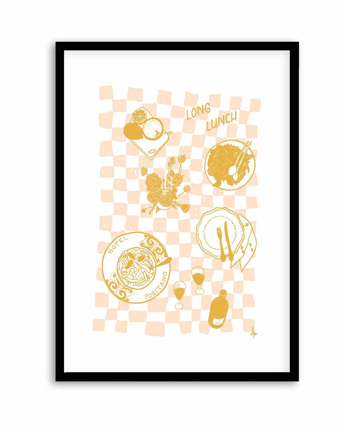 Long Lunch Golden Peach by Anne Korako | Art Print