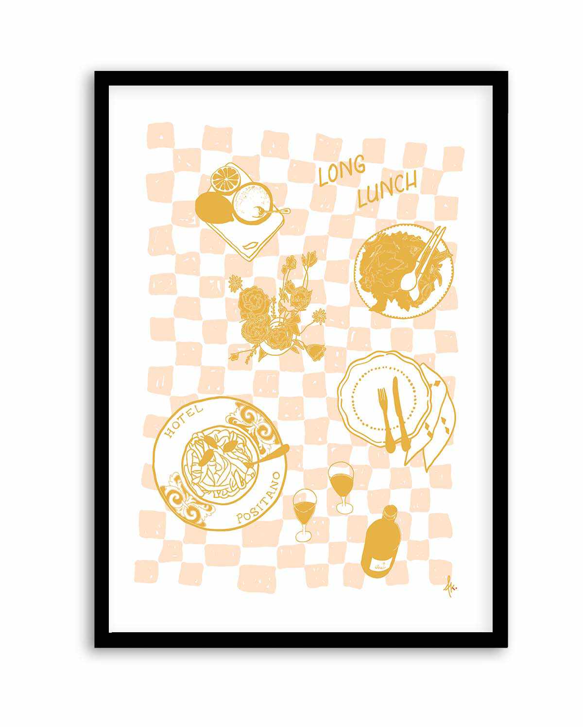 Long Lunch Golden Peach by Anne Korako | Art Print