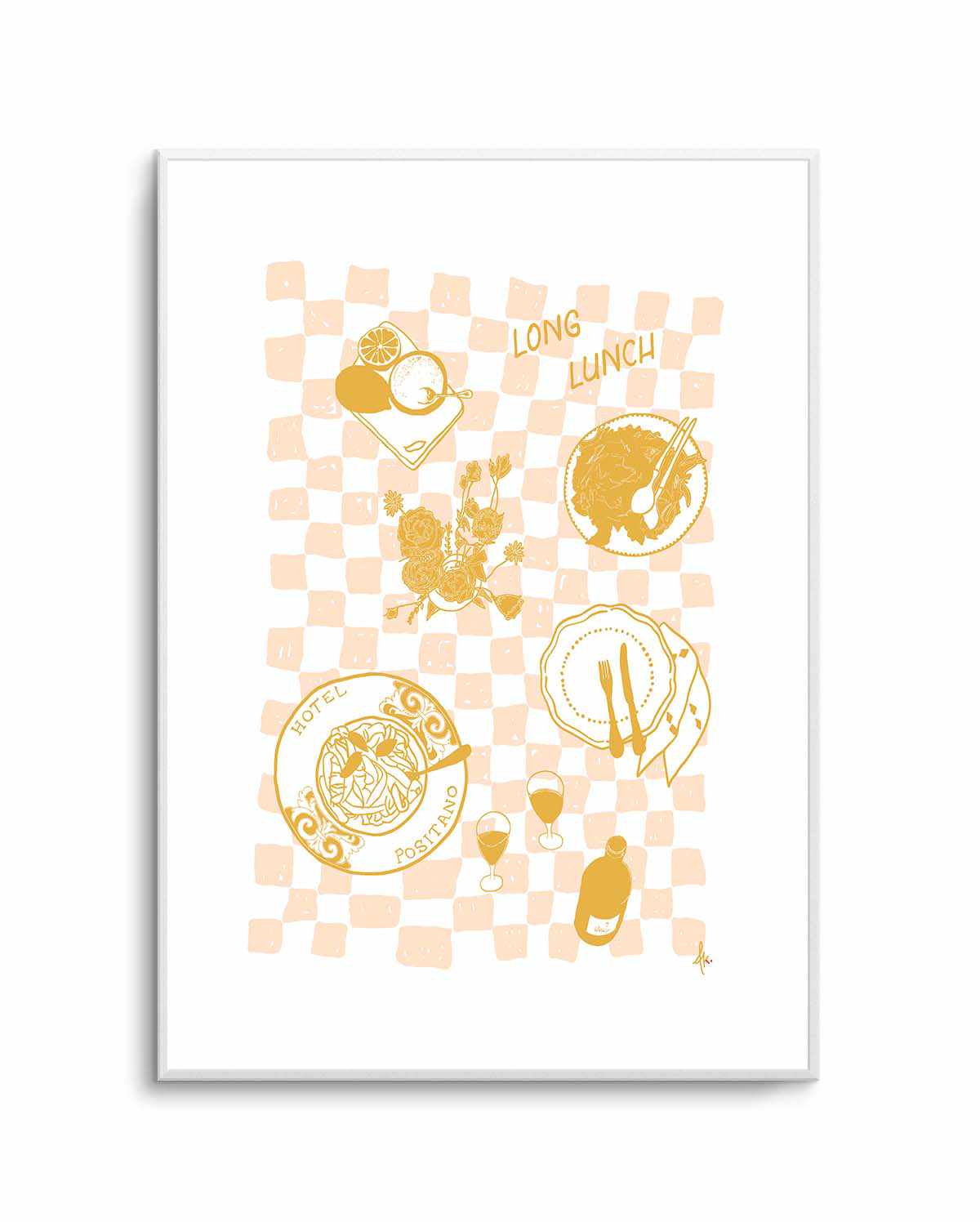 Long Lunch Golden Peach by Anne Korako | Art Print