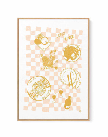 Long Lunch Golden Peach by Anne Korako | Framed Canvas Art Print from Olive et Oriel where you can shop wallpaper and artworks online