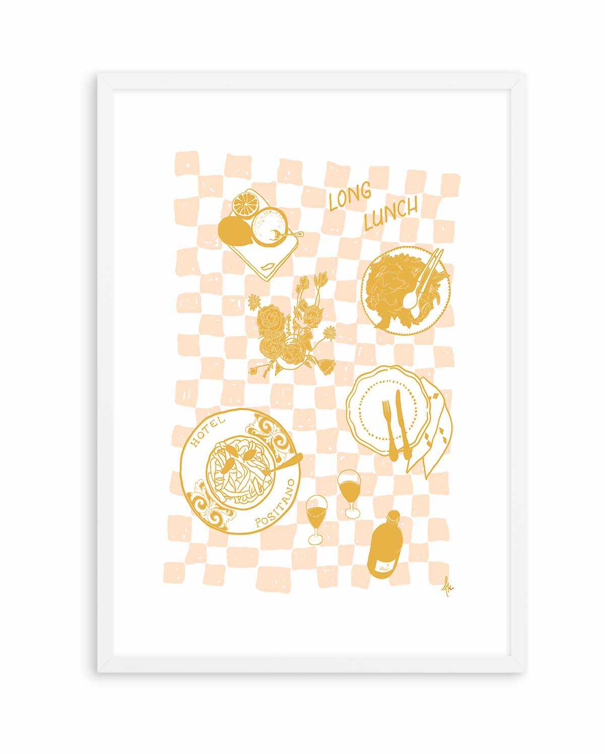 Long Lunch Golden Peach by Anne Korako | Art Print