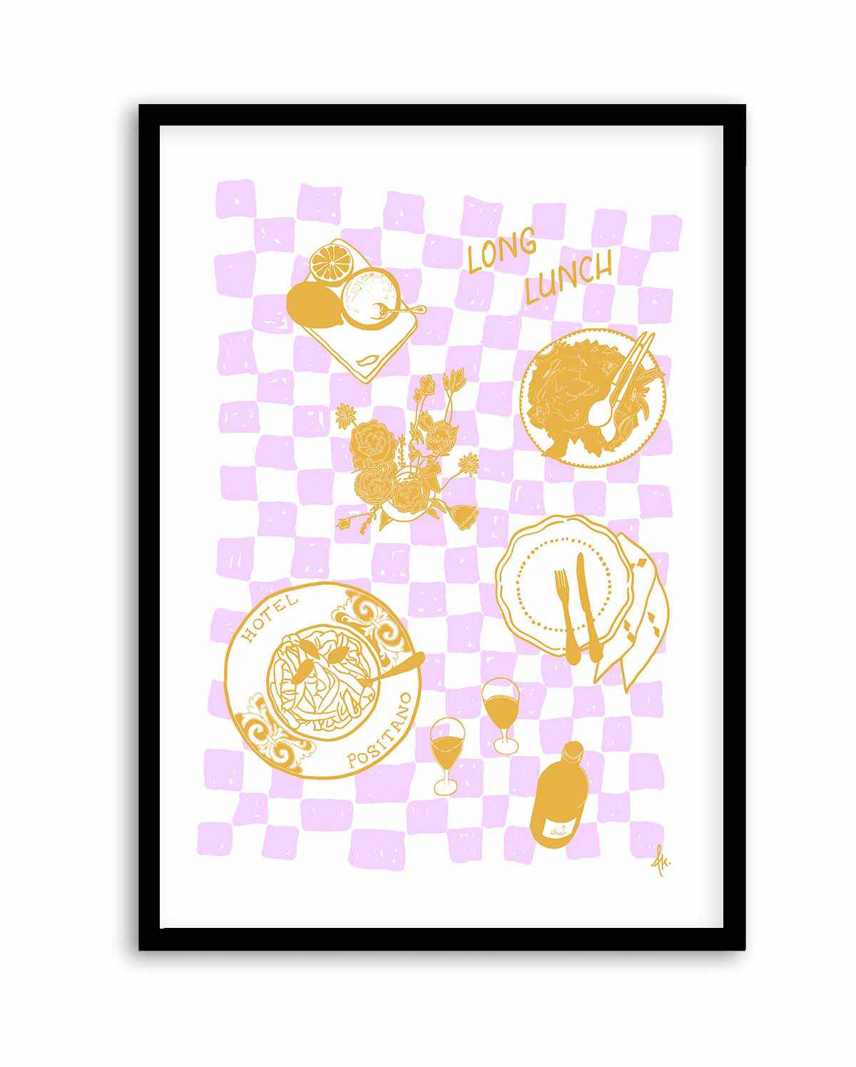 Long Lunch Golden Purple by Anne Korako | Art Print