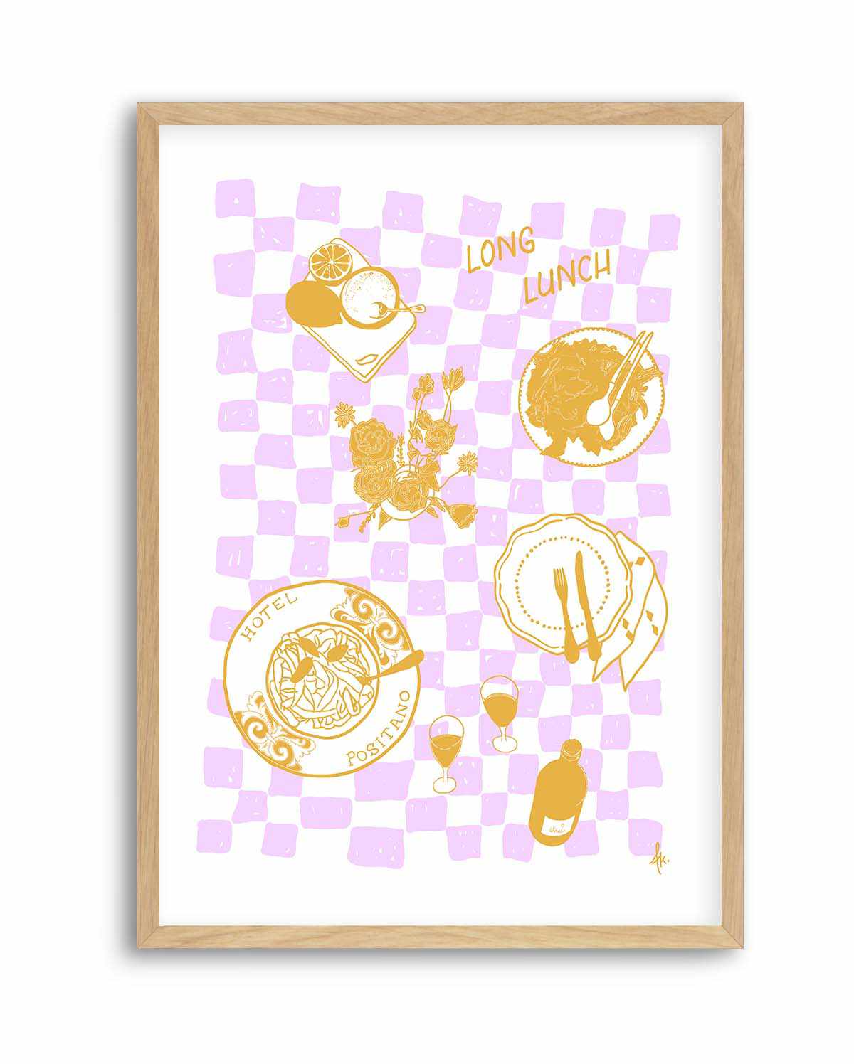 Long Lunch Golden Purple by Anne Korako | Art Print