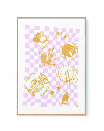 Long Lunch Golden Purple by Anne Korako | Framed Canvas Art Print from Olive et Oriel where you can shop wallpaper and artworks online