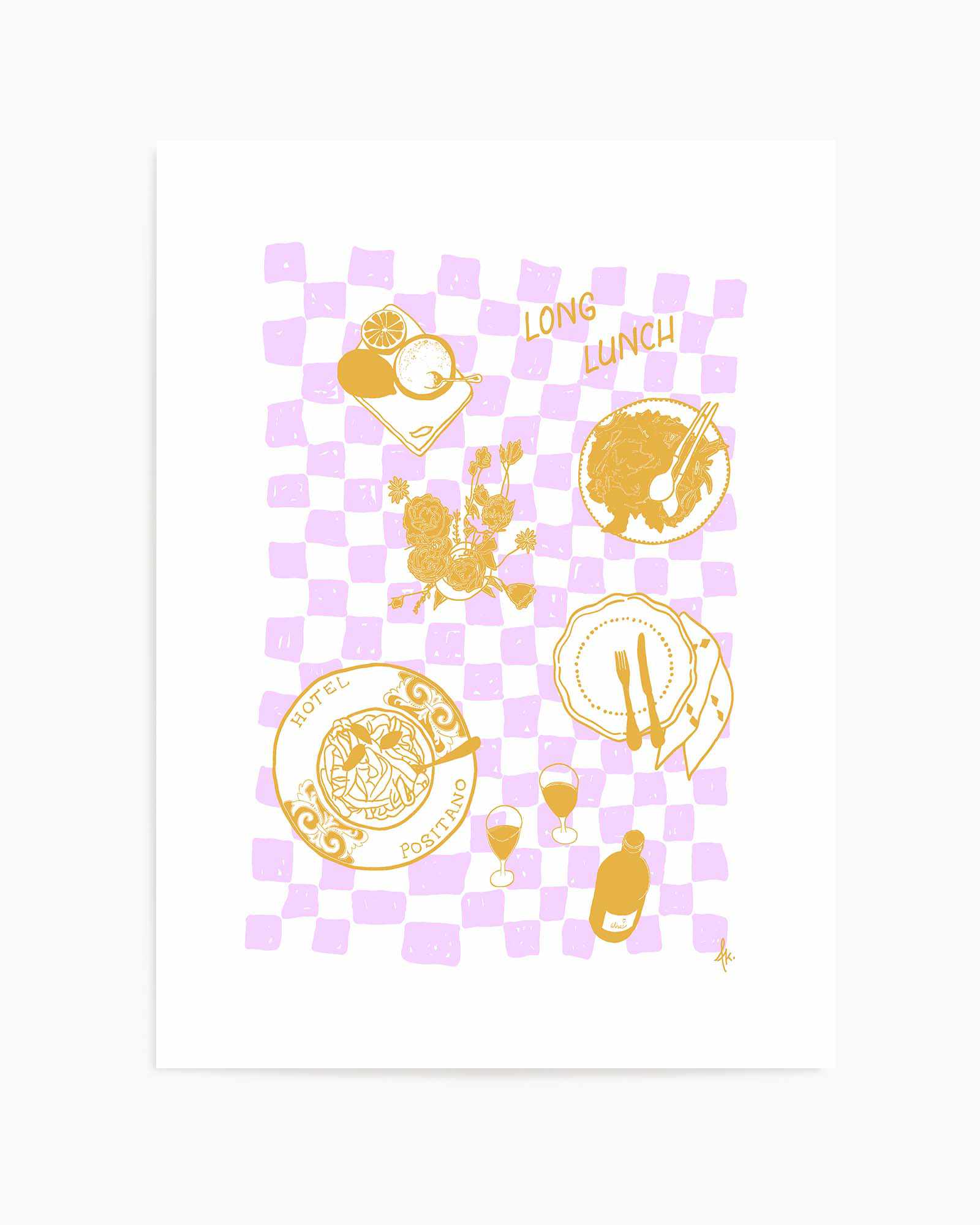 Long Lunch Golden Purple by Anne Korako | Art Print