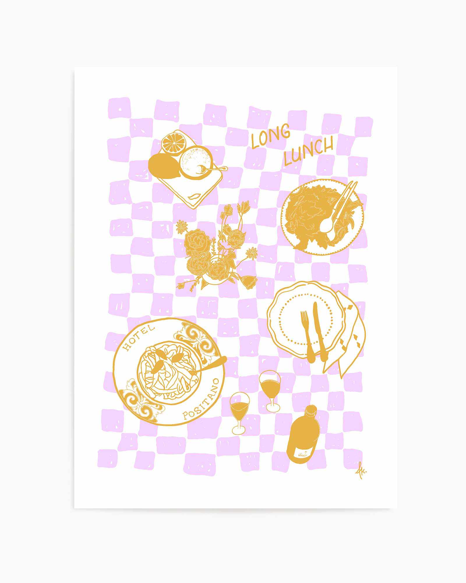 Long Lunch Golden Purple by Anne Korako | Art Print