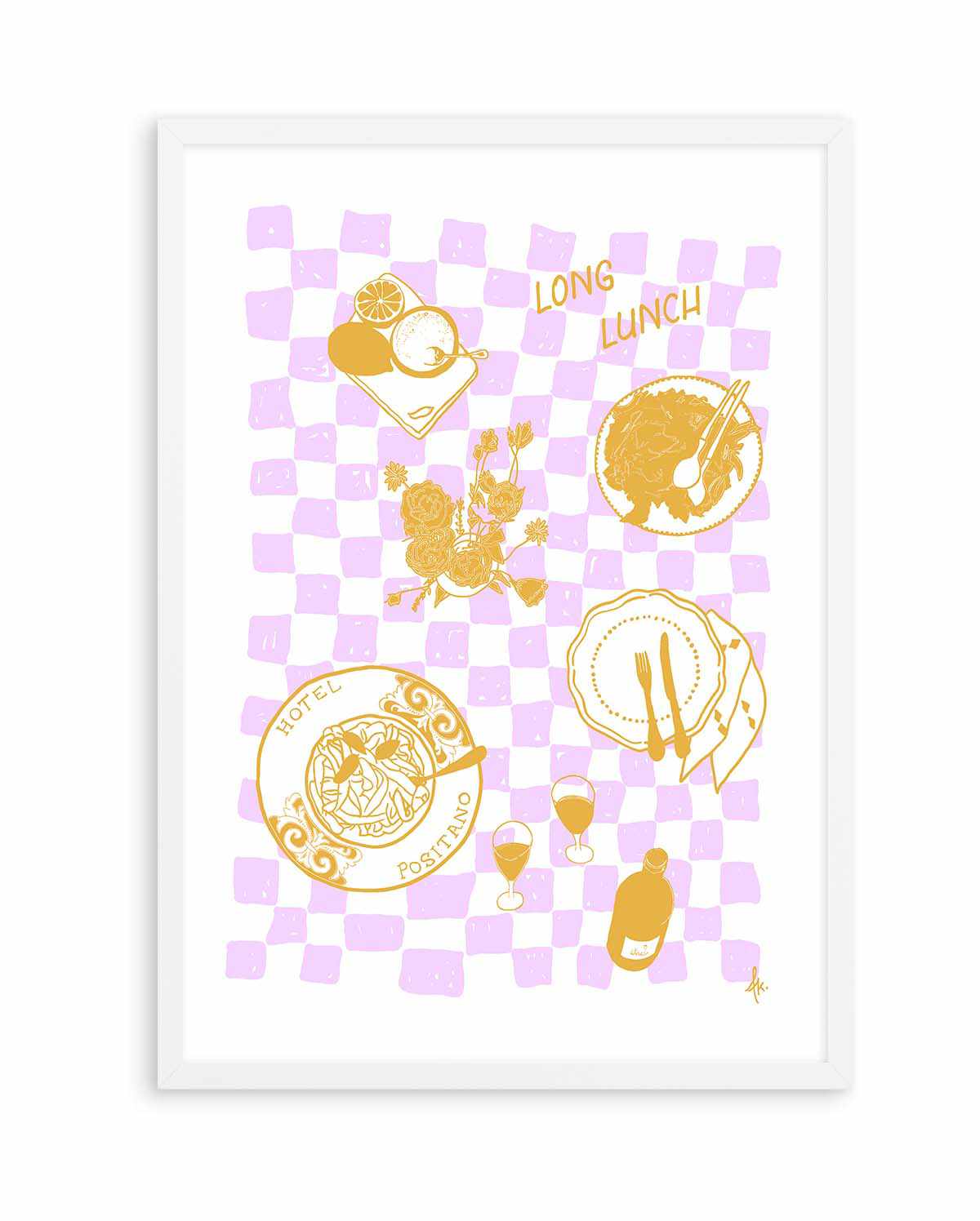 Long Lunch Golden Purple by Anne Korako | Art Print