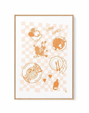 Long Lunch Tan Pink by Anne Korako | Framed Canvas Art Print from Olive et Oriel where you can shop wallpaper and artworks online