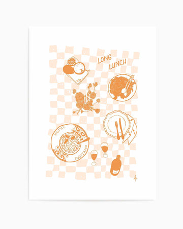Long Lunch Tan Pink by Anne Korako | Art Print from Olive et Oriel where you can shop wallpaper and artworks online