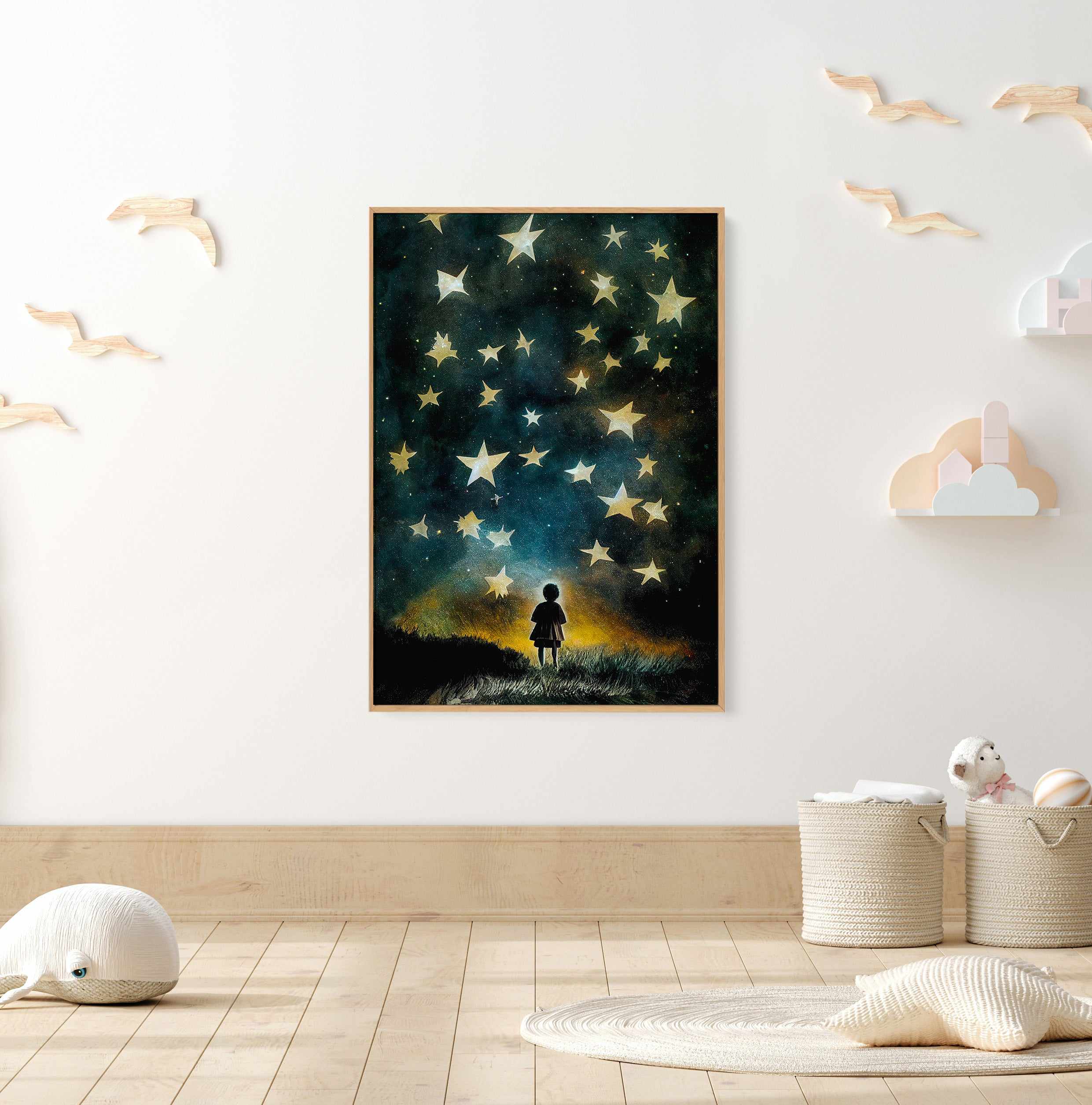 Look to the stars By Treechild | Framed Canvas Art Print