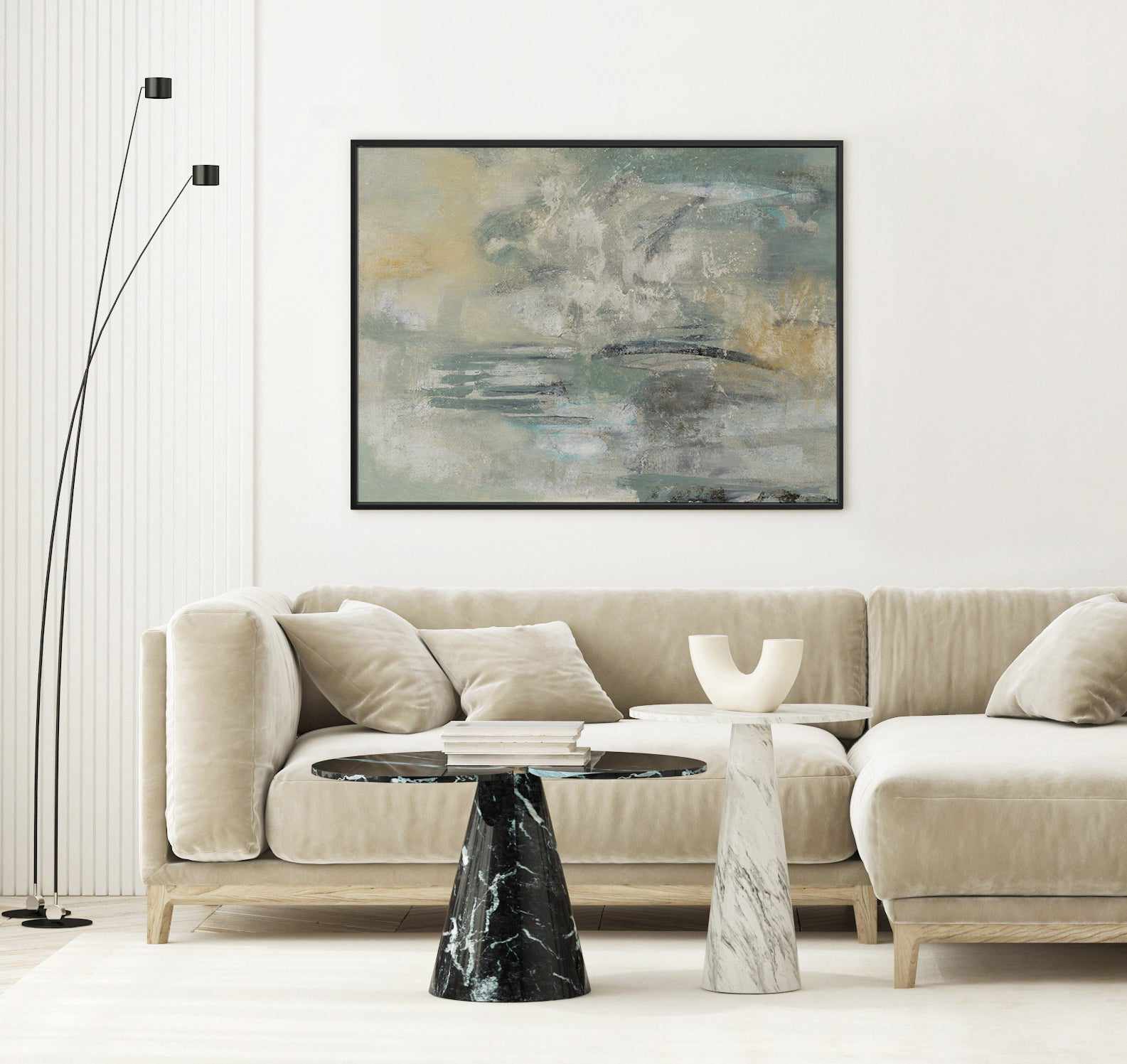 Looking At The Mist | Framed Canvas Art Print from Olive et Oriel where you can shop wallpaper and artworks online