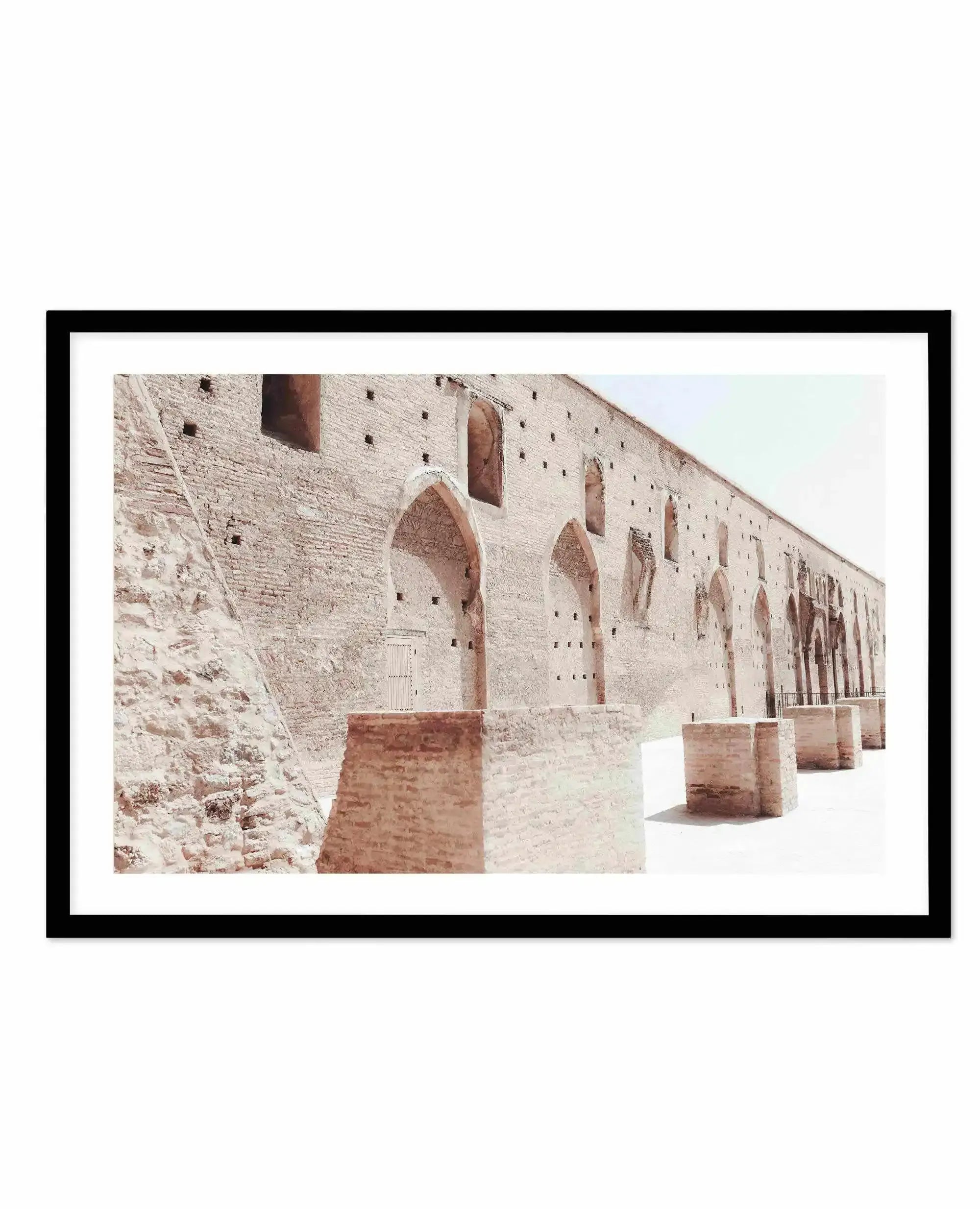 Lost City | Marrakech Art Print-Shop Australian Art Prints Online with Olive et Oriel - Our collection of Moroccan art prints offer unique wall art including moroccan arches and pink morocco doors of marrakech - this collection will add soft feminine colour to your walls and some may say bohemian style. These traditional morocco landscape photography includes desert scenes of palm trees and camel art prints - there is art on canvas and extra large wall art with fast, free shipping across Austral