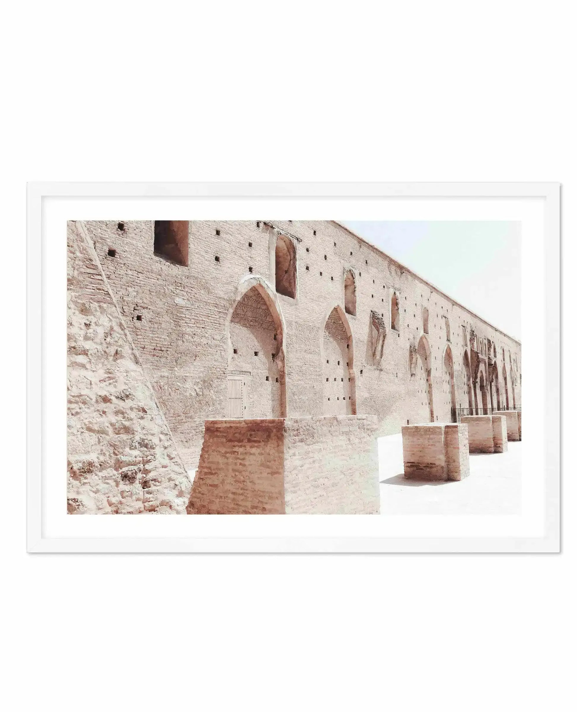 Lost City | Marrakech Art Print-Shop Australian Art Prints Online with Olive et Oriel - Our collection of Moroccan art prints offer unique wall art including moroccan arches and pink morocco doors of marrakech - this collection will add soft feminine colour to your walls and some may say bohemian style. These traditional morocco landscape photography includes desert scenes of palm trees and camel art prints - there is art on canvas and extra large wall art with fast, free shipping across Austral