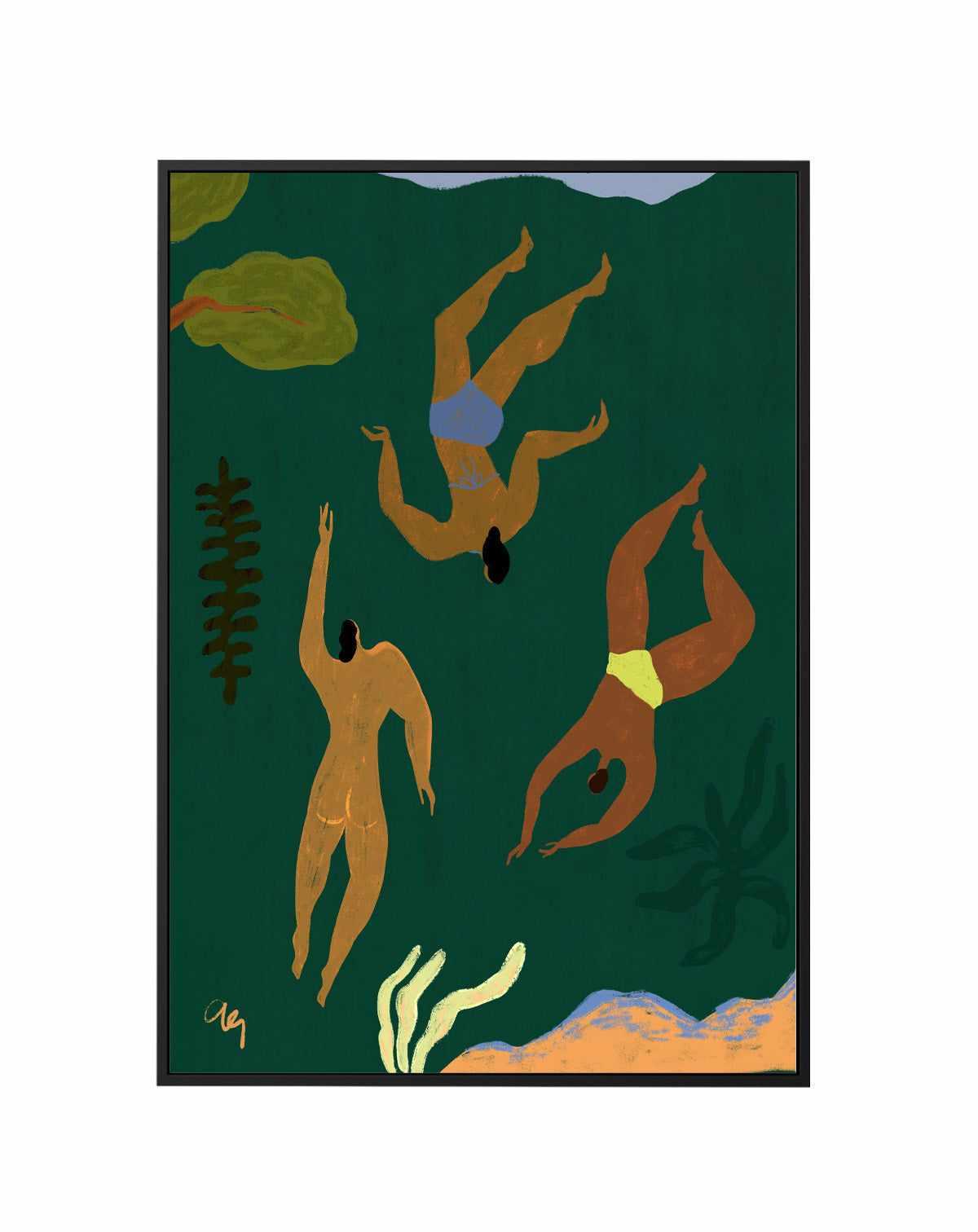 Lost in Green by Arty Guava | Framed Canvas Art Print from Olive et Oriel where you can shop wallpaper and artworks online