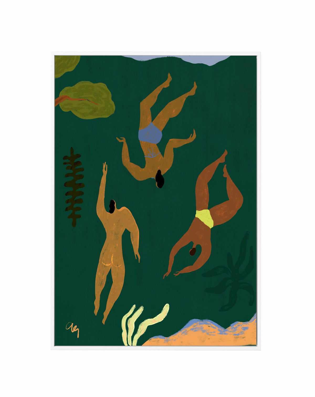 Lost in Green by Arty Guava | Framed Canvas Art Print from Olive et Oriel where you can shop wallpaper and artworks online