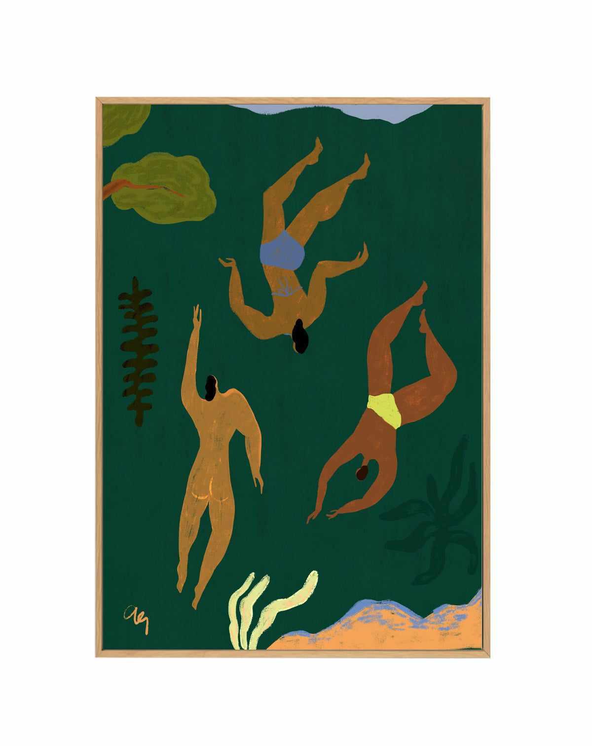 Lost in Green by Arty Guava | Framed Canvas Art Print from Olive et Oriel where you can shop wallpaper and artworks online