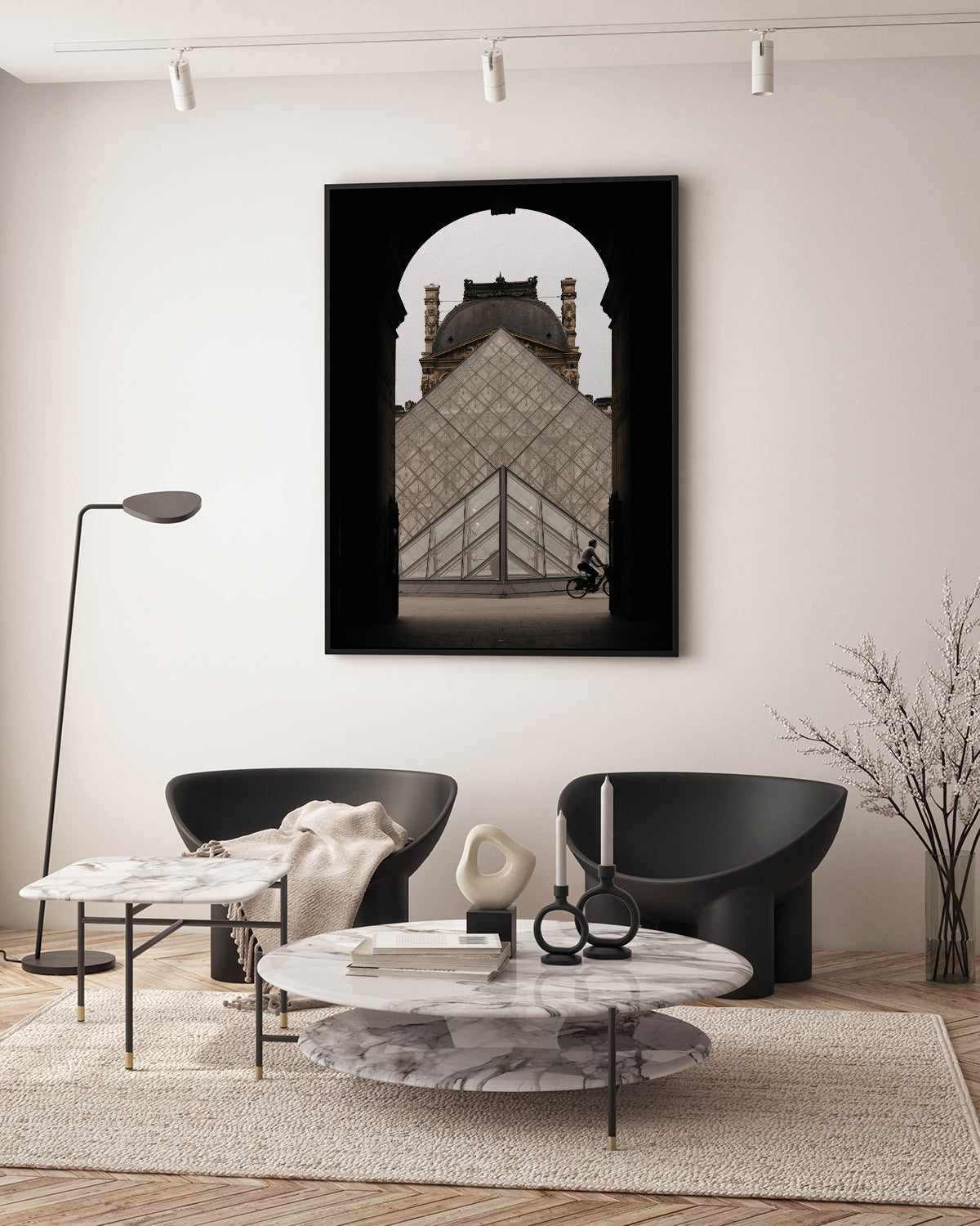 Louvre in Arch by Jovani Demetrie | Framed Canvas Art Print