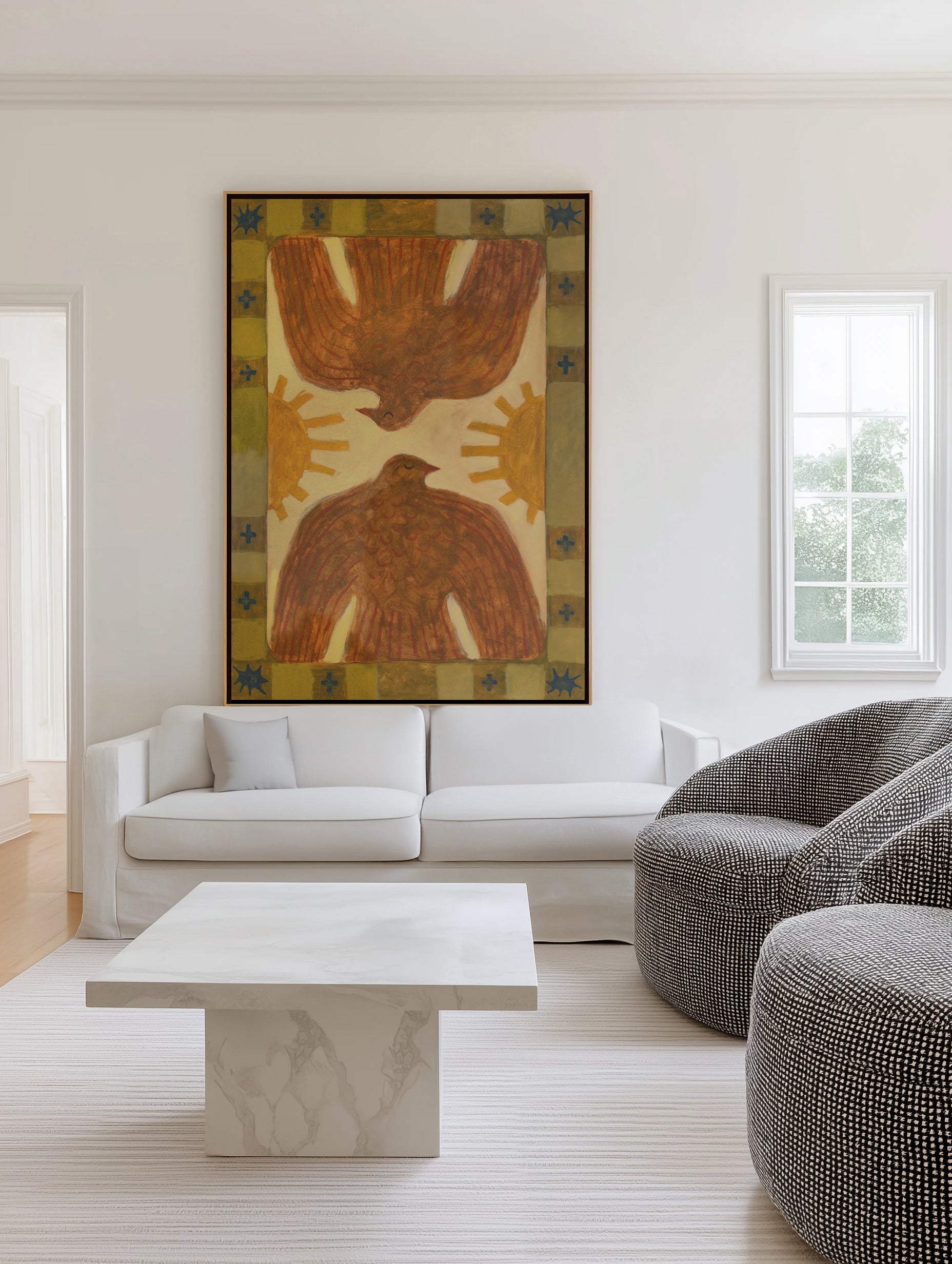 Love Birds by Erin Champ | Framed Canvas Art Print