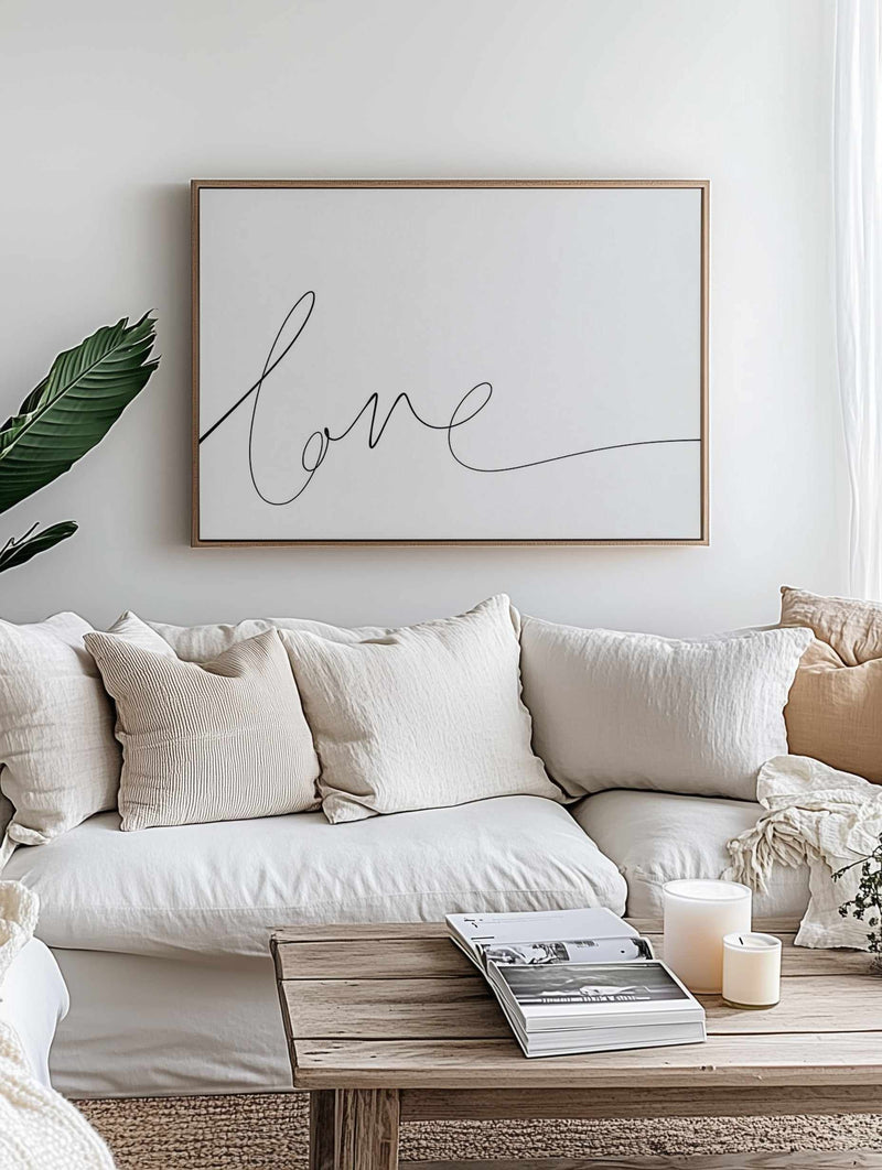 Love | Hand Scripted | Framed Canvas