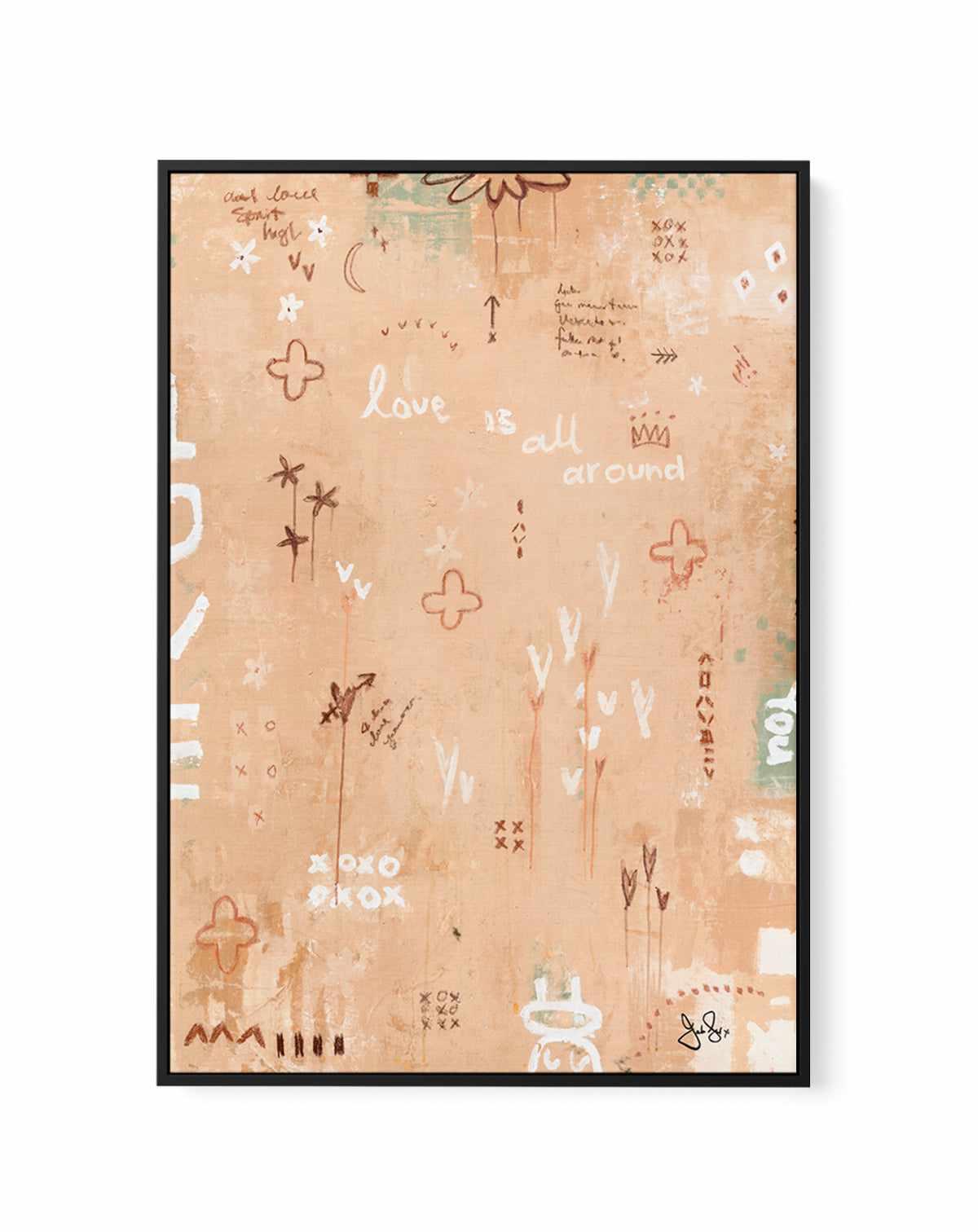 Love Is All Around by Jackie Green | Framed Canvas Art Print from Olive et Oriel where you can shop wallpaper and artworks online