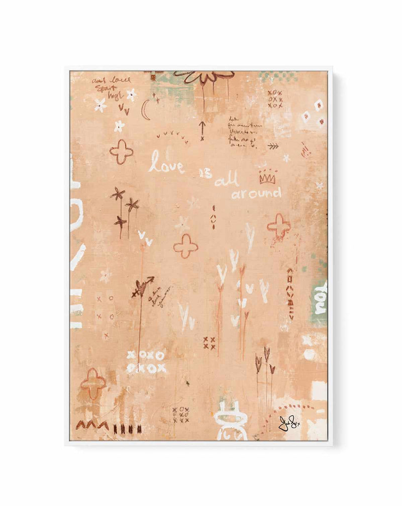 Love Is All Around by Jackie Green | Framed Canvas Art Print from Olive et Oriel where you can shop wallpaper and artworks online