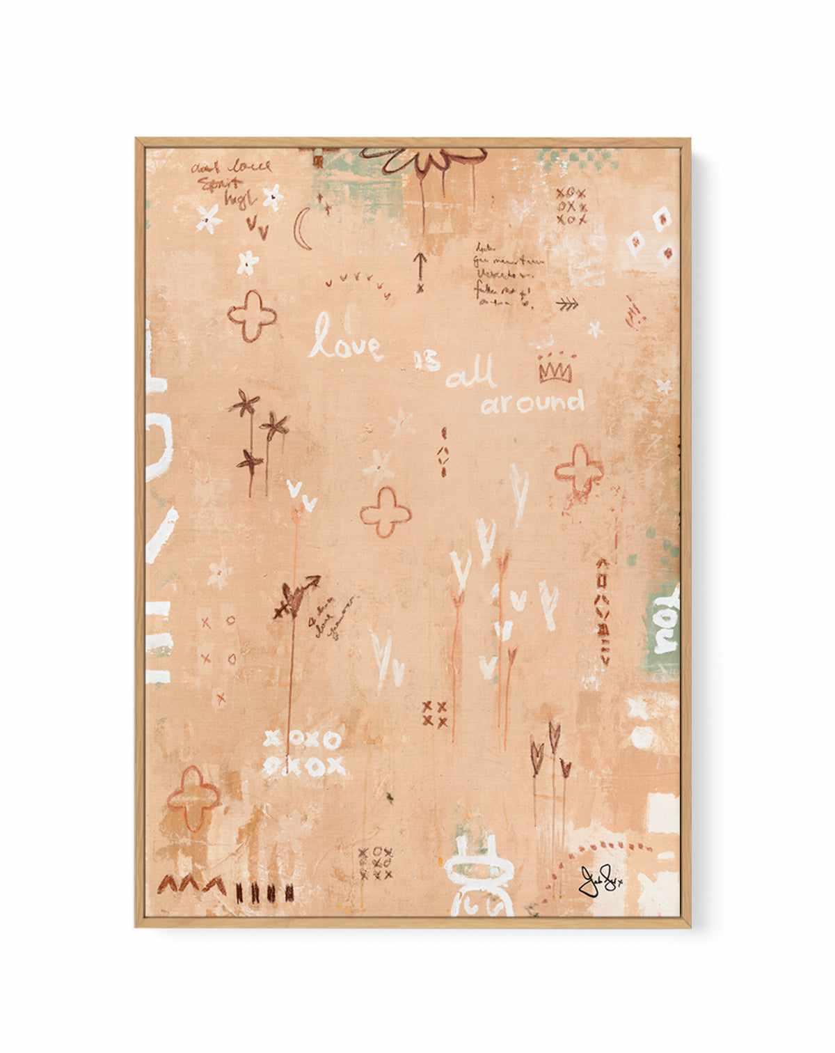 Love Is All Around by Jackie Green | Framed Canvas Art Print from Olive et Oriel where you can shop wallpaper and artworks online