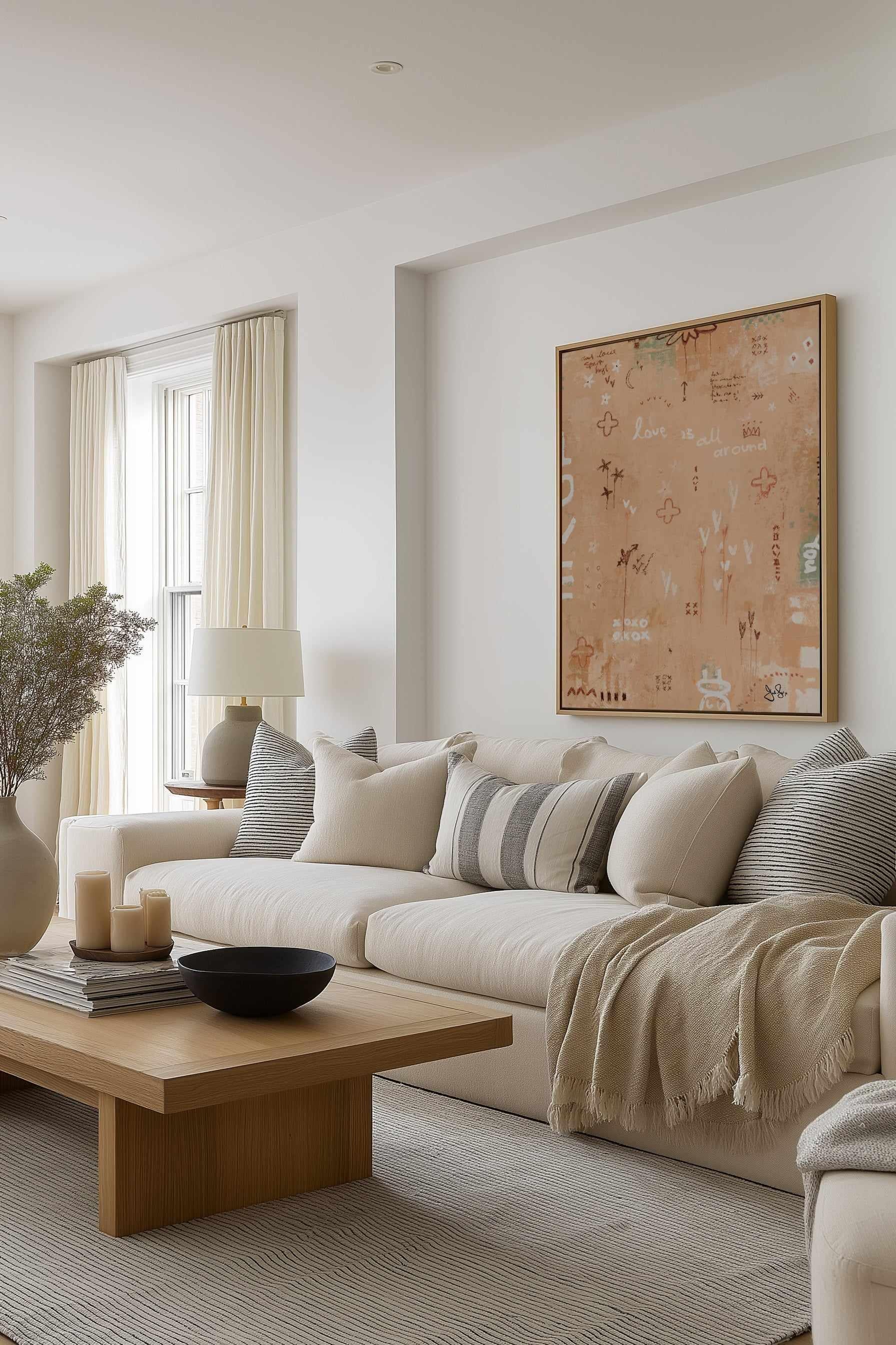 Love Is All Around by Jackie Green | Framed Canvas Art Print from Olive et Oriel where you can shop wallpaper and artworks online