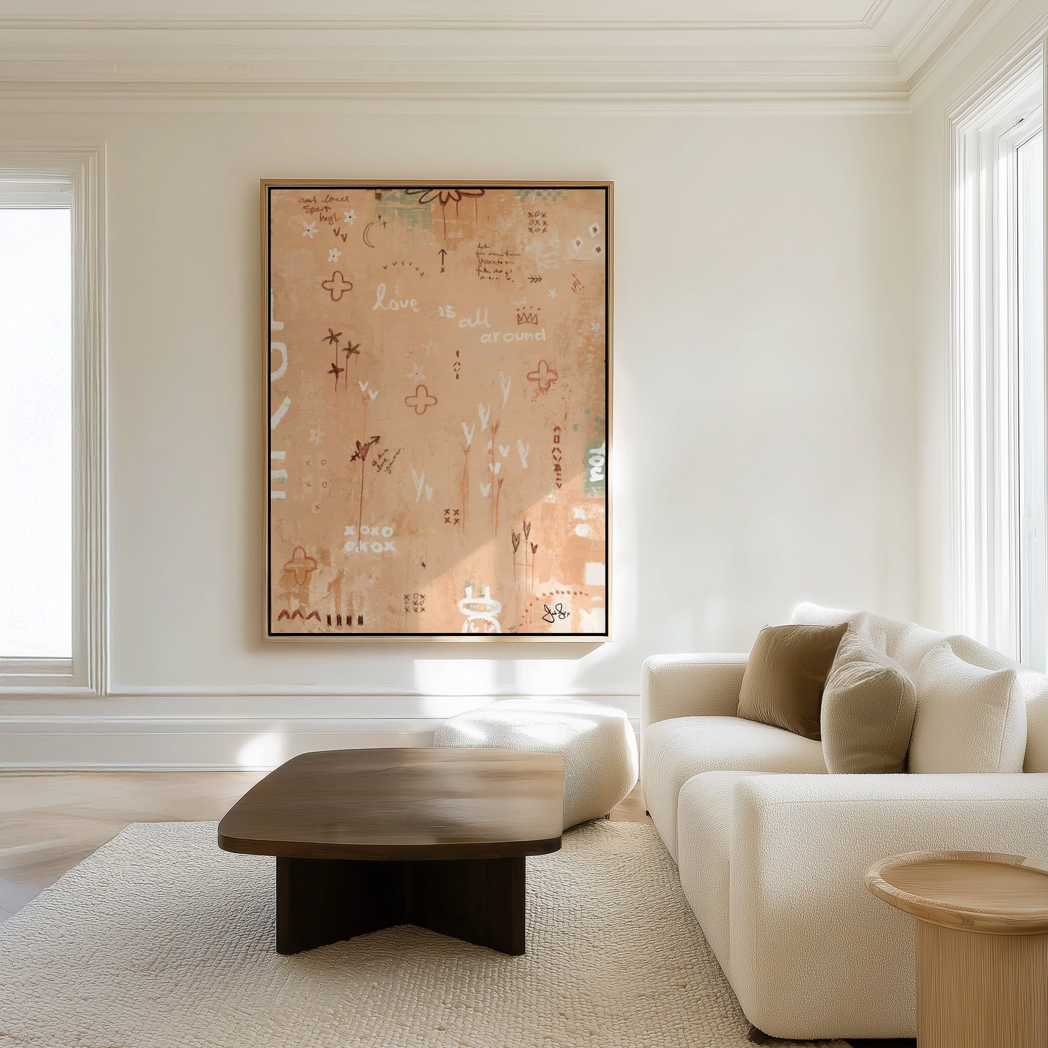 Love Is All Around by Jackie Green | Framed Canvas Art Print