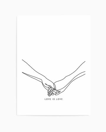 Love Is Love | Holding Hands Art Print from Olive et Oriel where you can shop wallpaper and artworks online