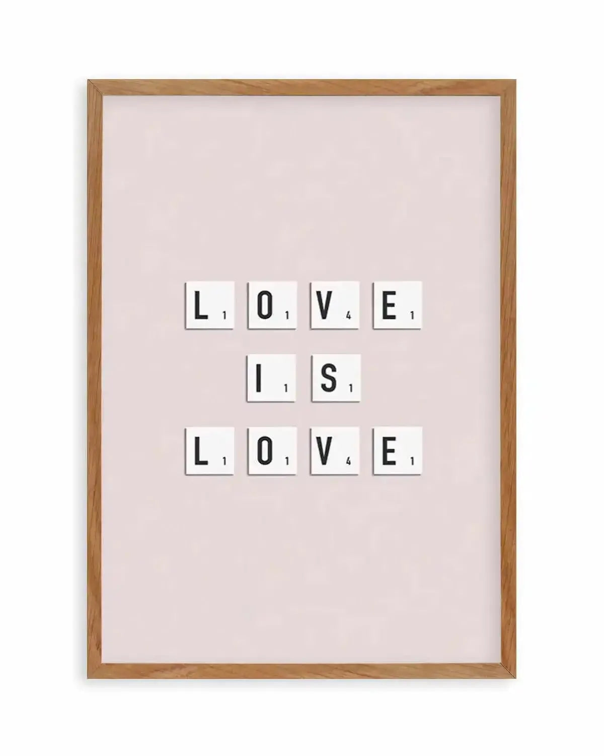 Love Is Love | Letter Tiles Art Print from Olive et Oriel where you can shop wallpaper and artworks online