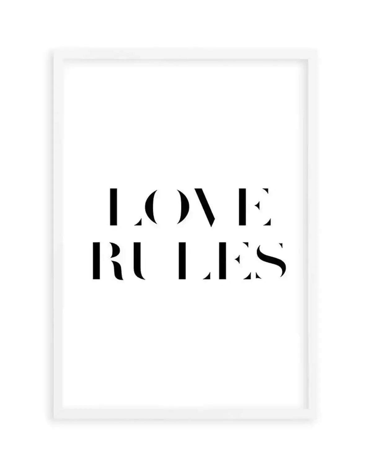 Love Rules Art Print from Olive et Oriel where you can shop wallpaper and artworks online
