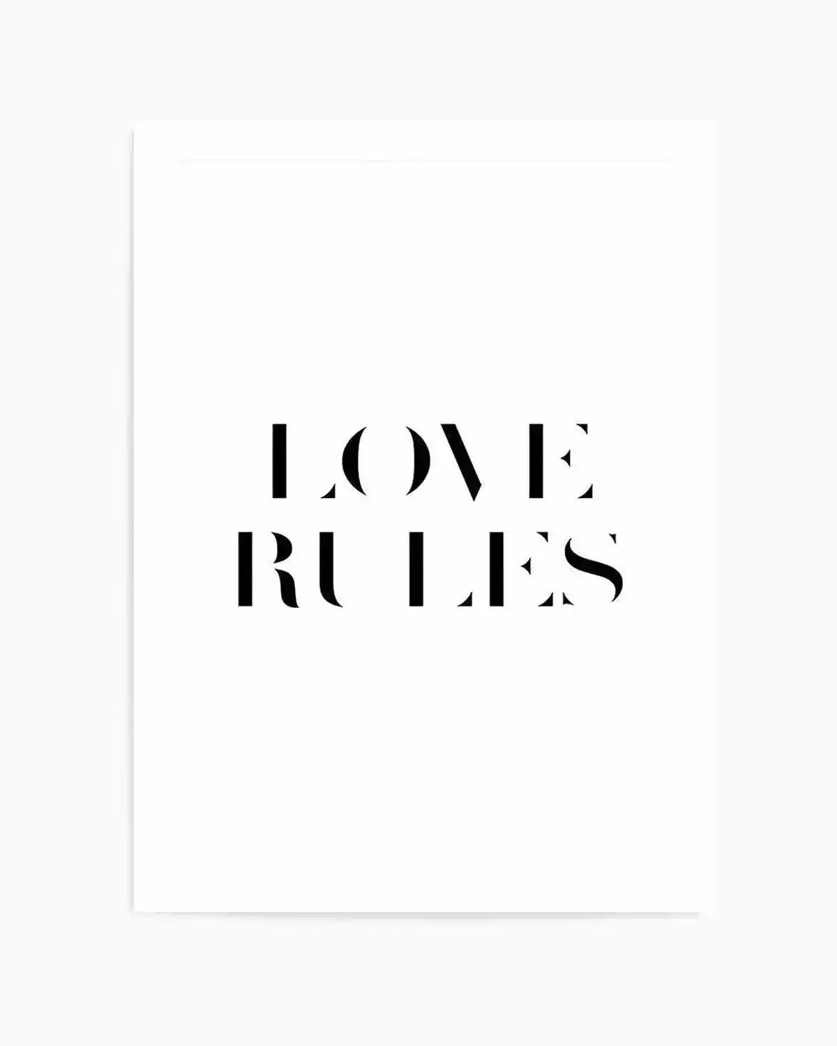 Love Rules Art Print from Olive et Oriel where you can shop wallpaper and artworks online