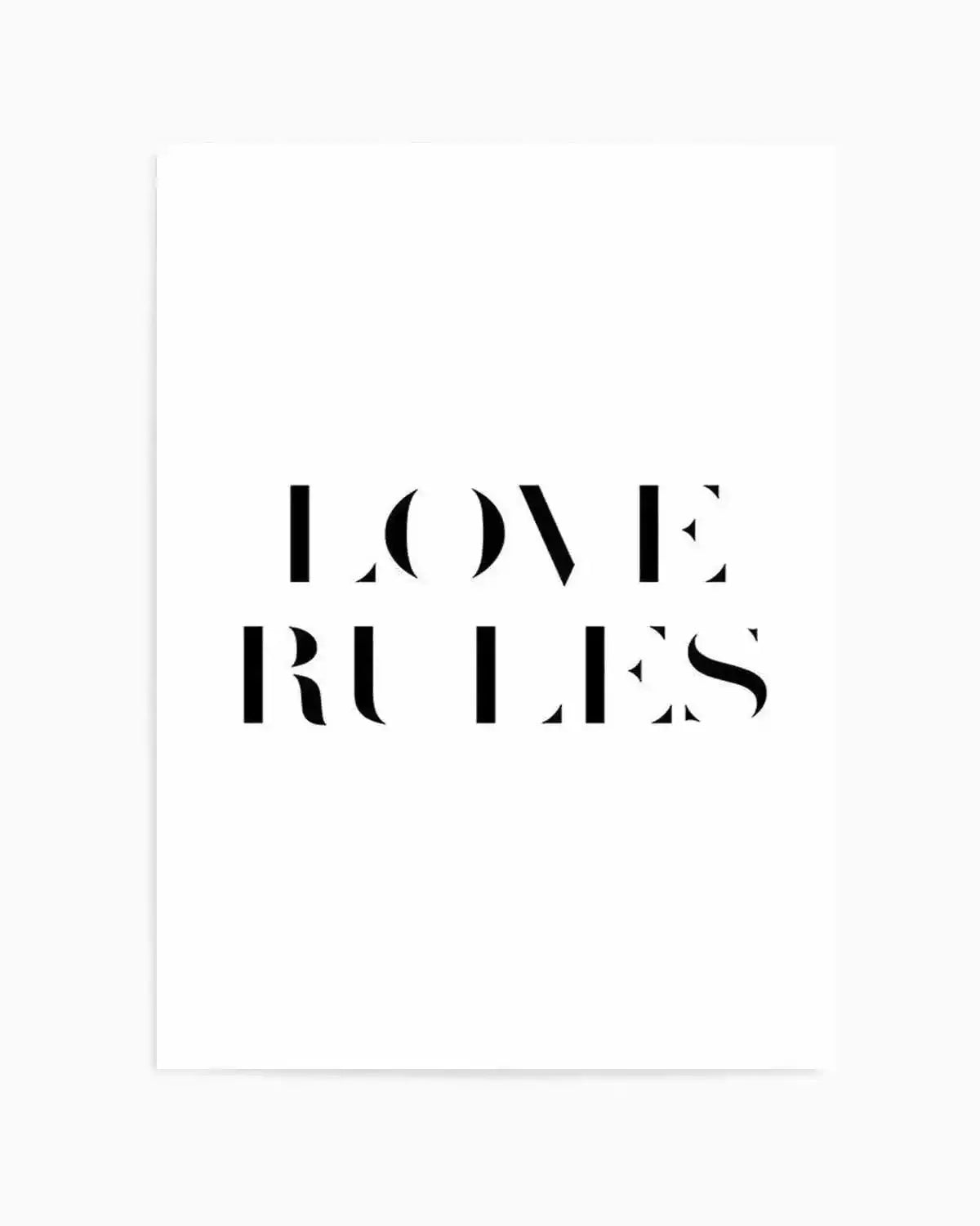 Love Rules Art Print from Olive et Oriel where you can shop wallpaper and artworks online