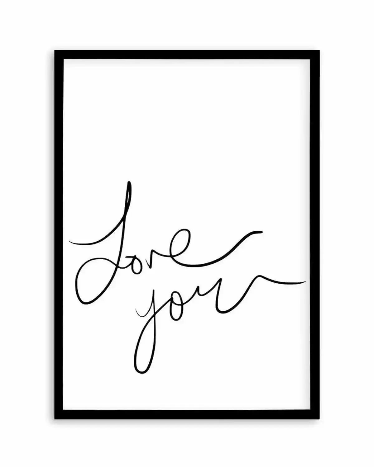 Love You | Hand Scripted Art Print from Olive et Oriel where you can shop wallpaper and artworks online