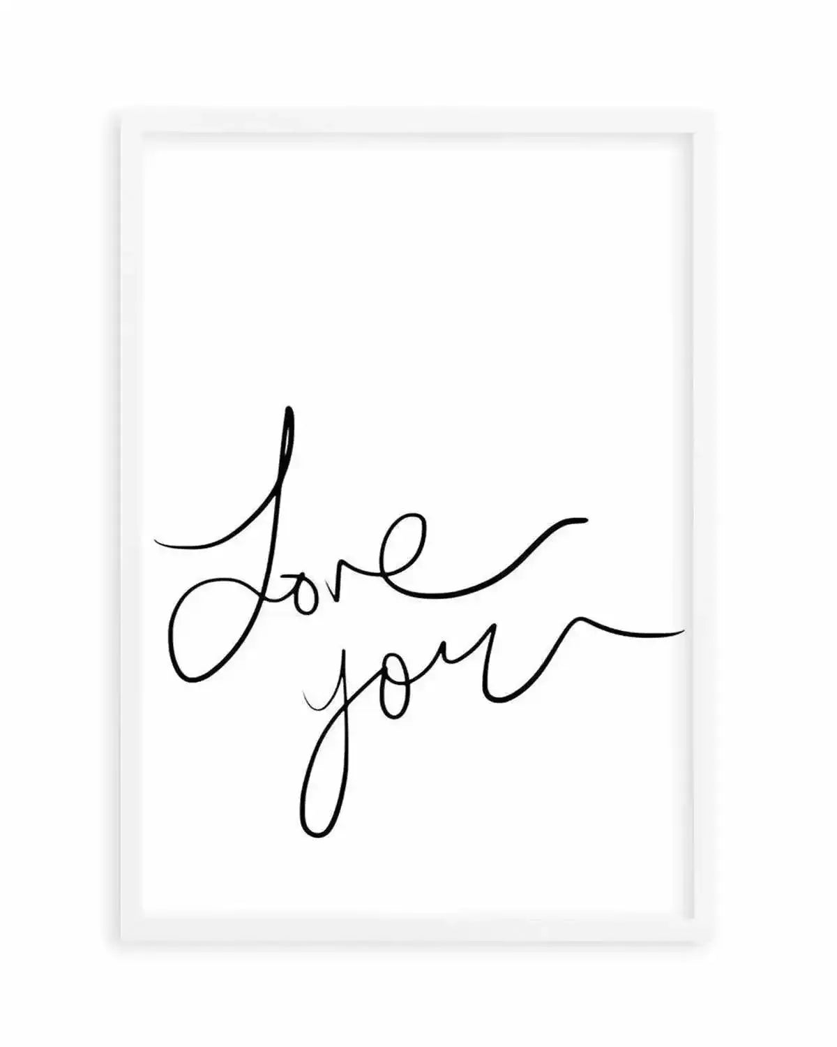 Love You | Hand Scripted Art Print from Olive et Oriel where you can shop wallpaper and artworks online