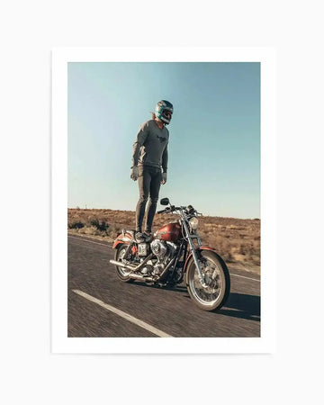 Low Rider Stance By Tim Harris Art Print blue vintage art print