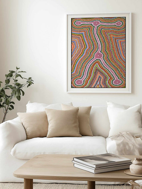 Lukarrara Jukurrpa II (Desert Fringe-rush Seed Dreaming) by Valentine Nakamarra White | Art Print