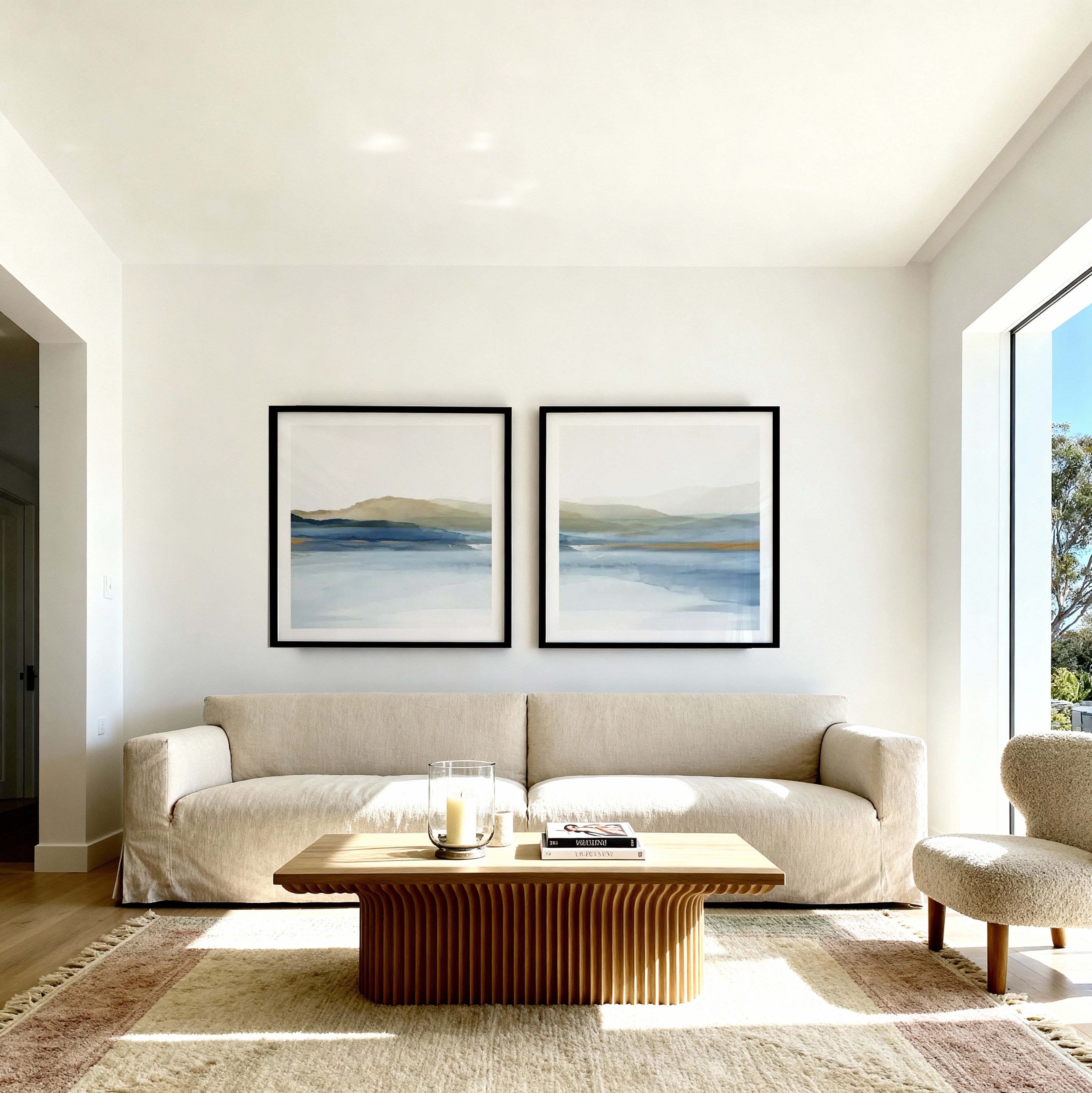 Luminosity SQ Left & Right Art Print Set of 2 | Matching Wall Art